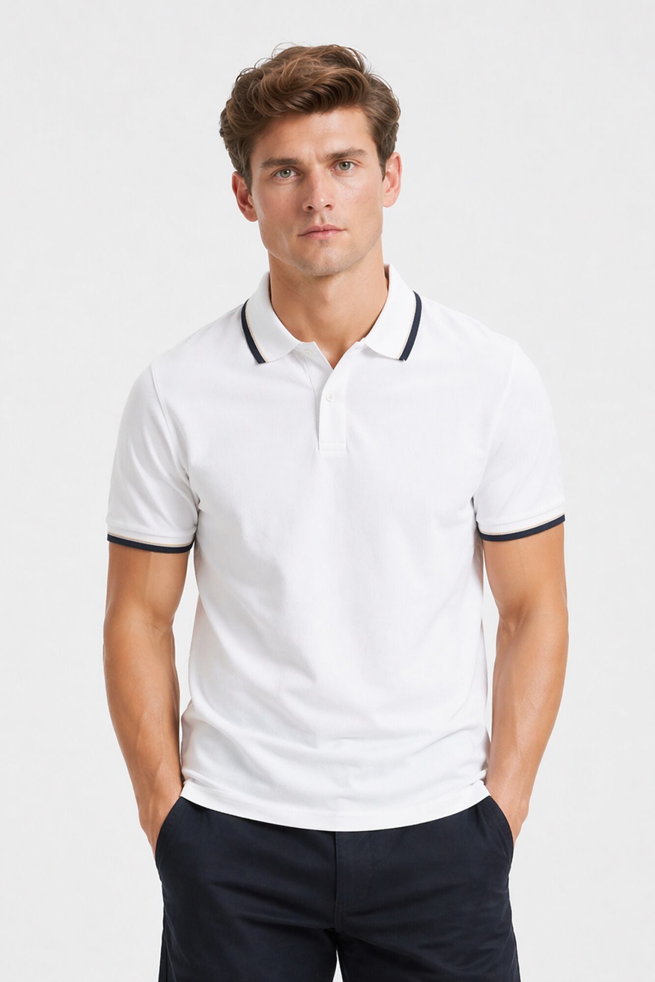 Selected Piqu&eacute; short sleeve polo shirt Multicolour