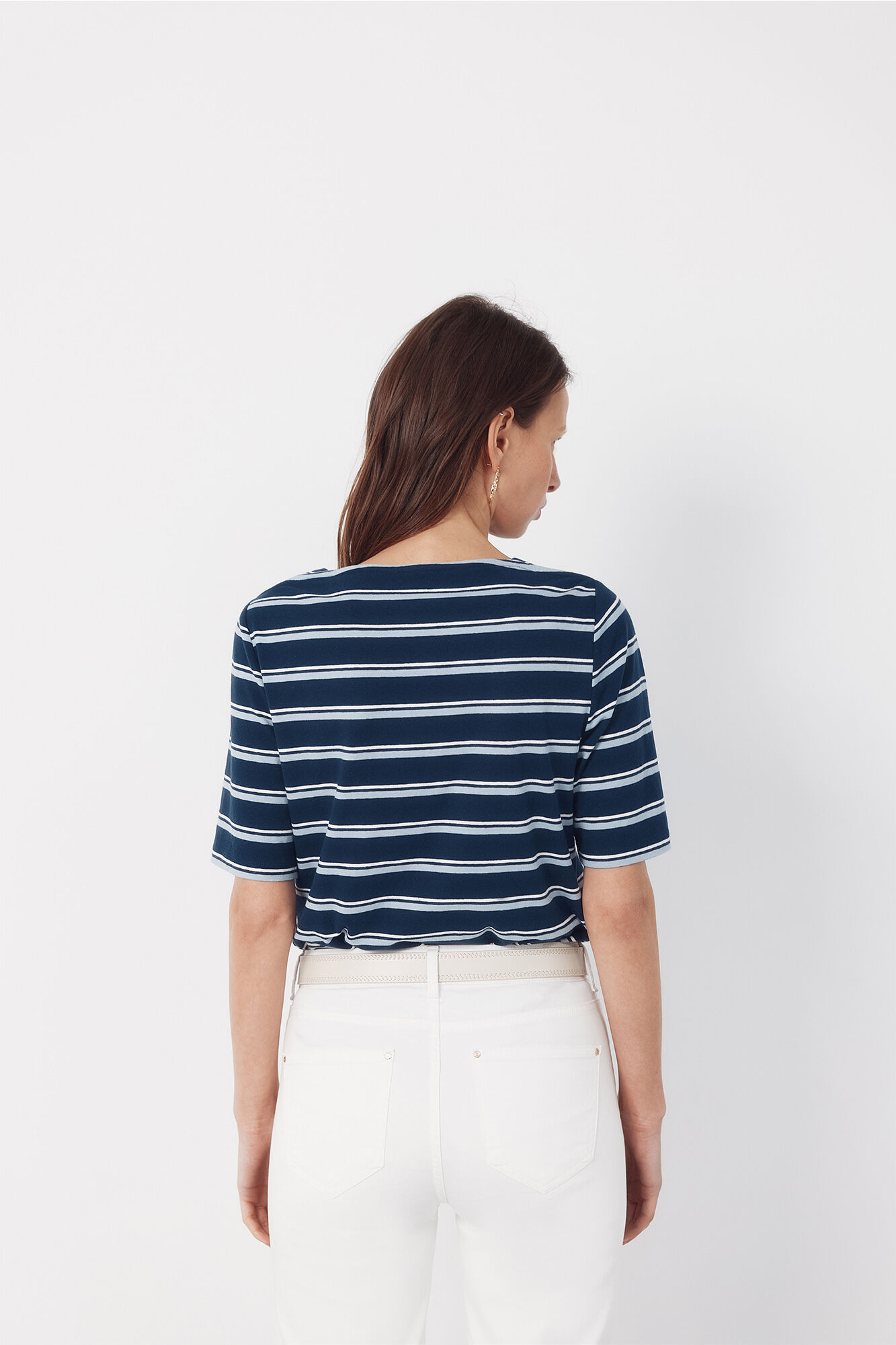 Cortefiel Camiseta cuello barco Azul oscuro