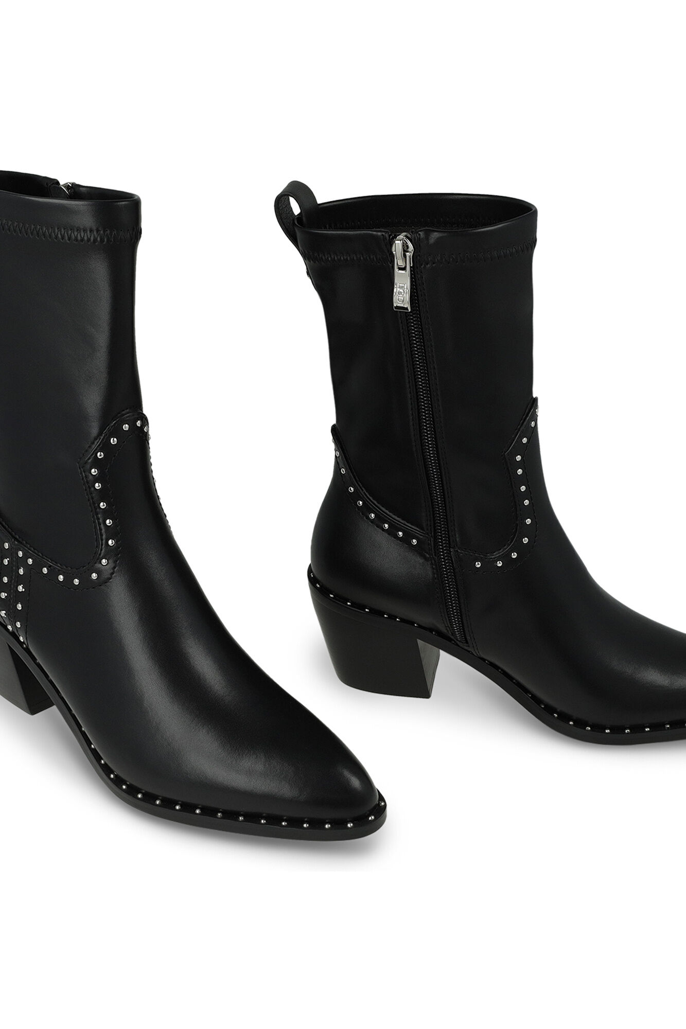 Lodi Botins estilo cowboy com tachas Preto