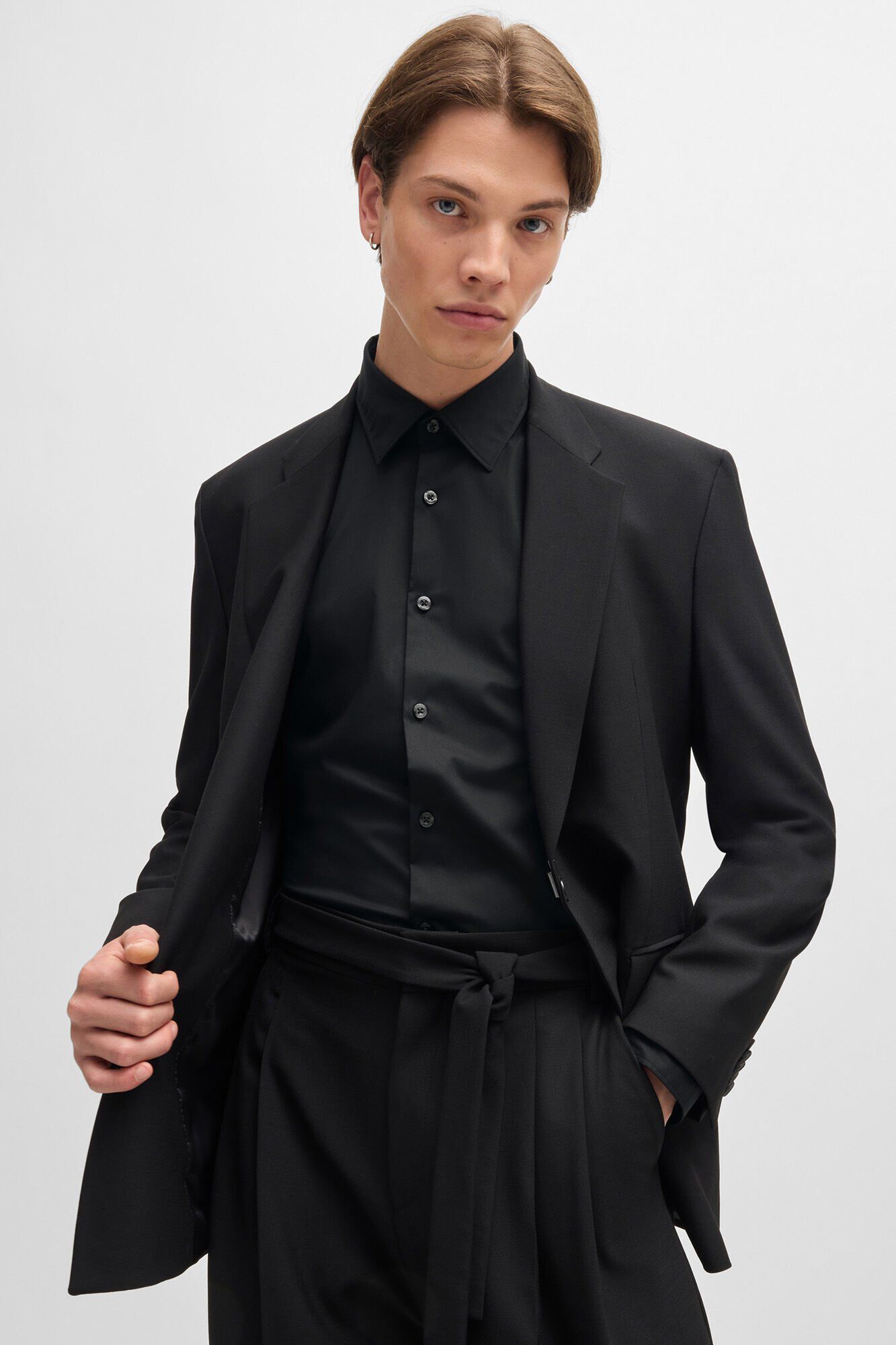 HUGO Camisa de manga larga Negro