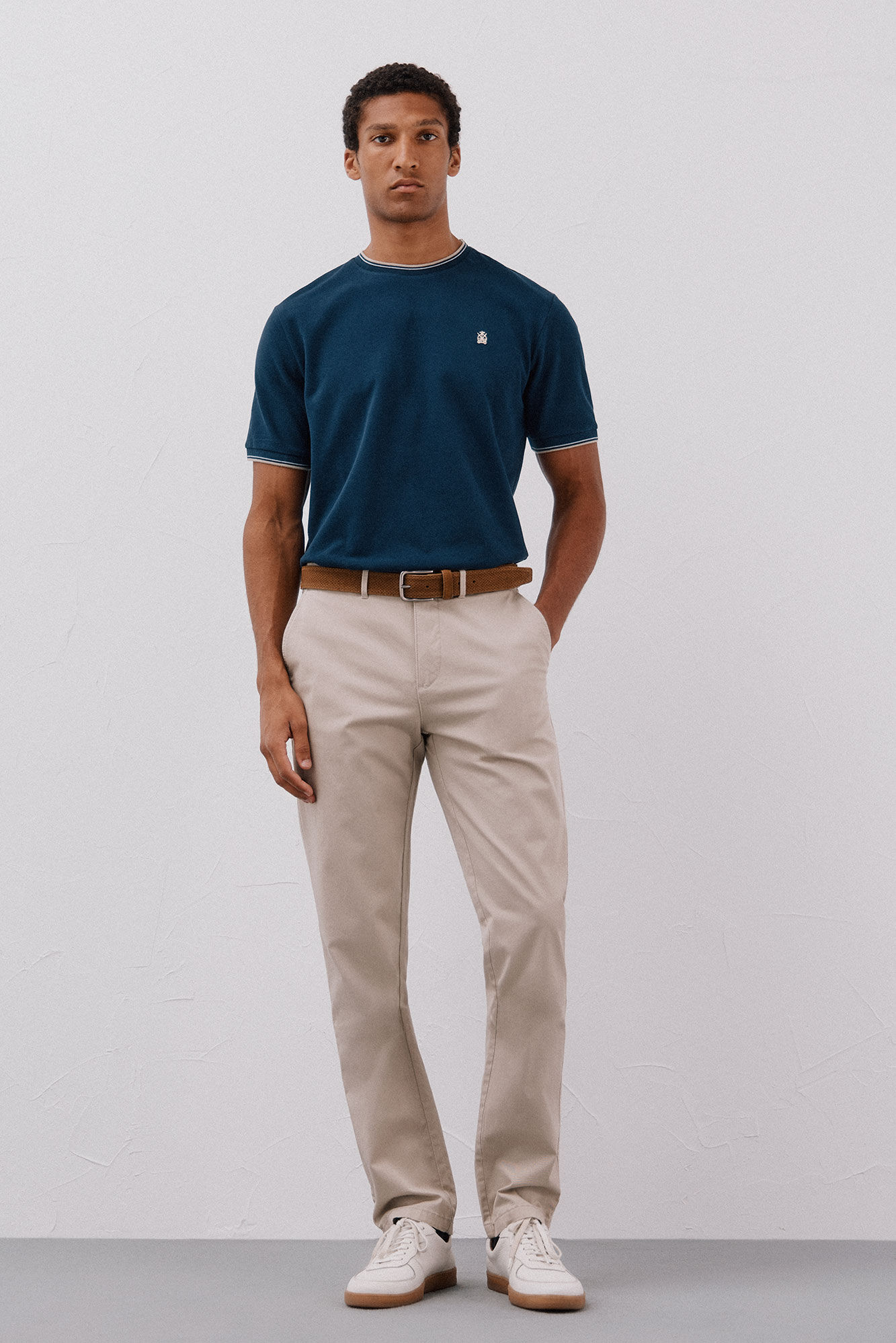 Cortefiel Regular fit lightweight chinos Beige