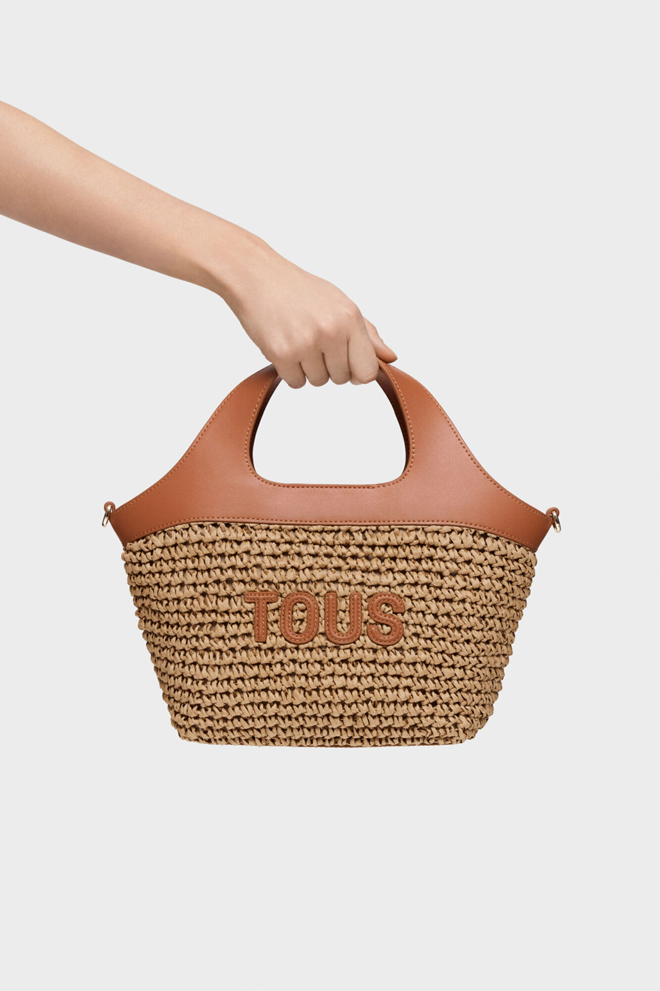 Tous Capazo mediano camel TOUS Lirio Rafia Beige