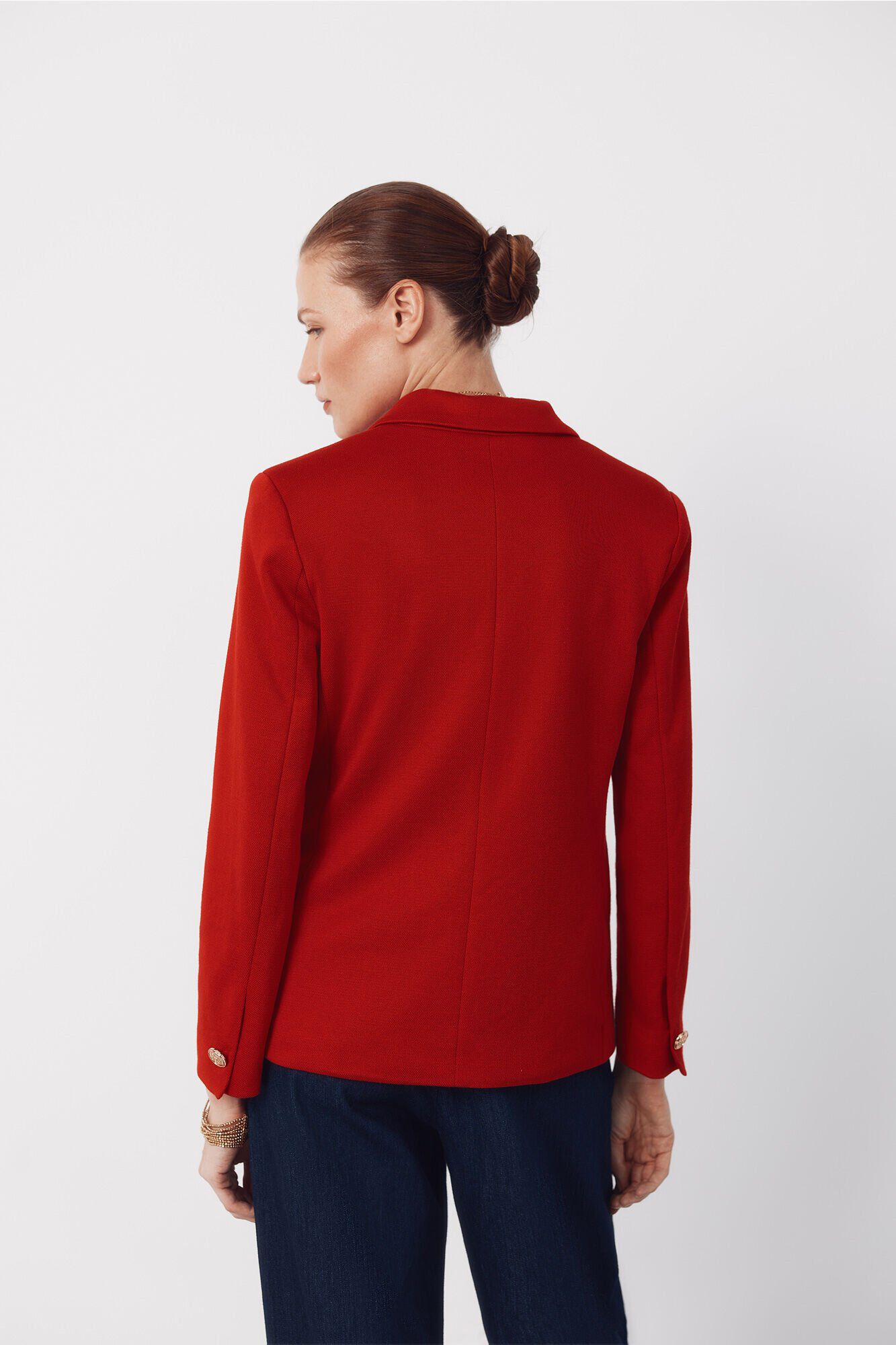 Cortefiel Piqu&eacute;-knit blazer Red
