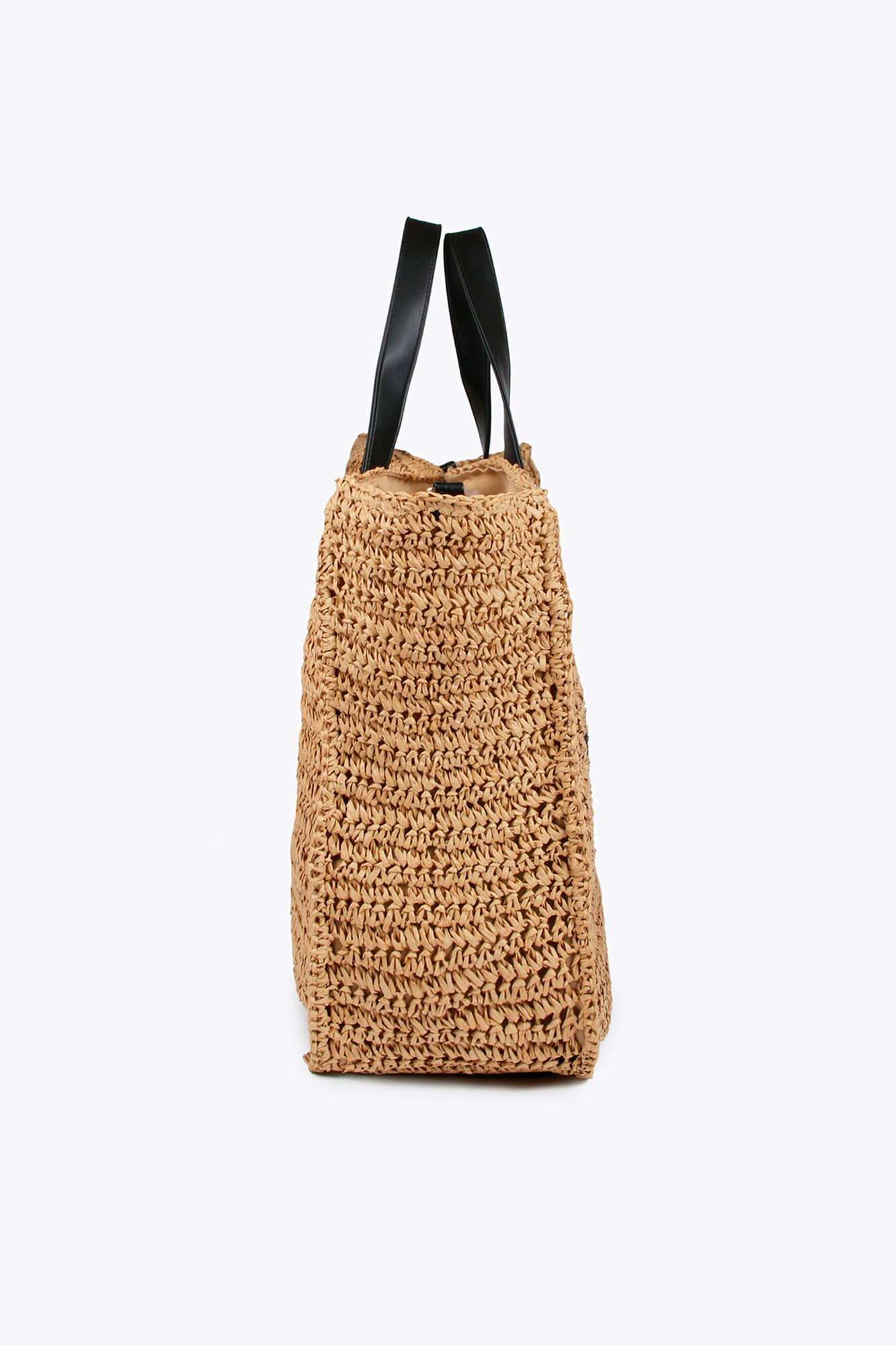 Lola Casademunt Bolsa efeito r&aacute;fia com logo brilhante Castanho