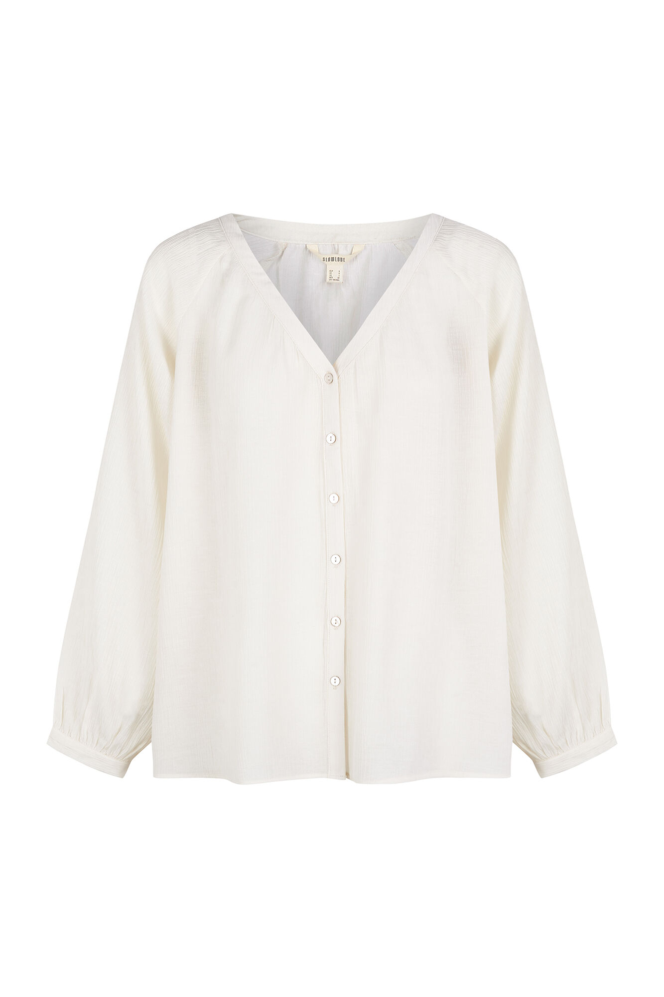 Slowlove Blusa plisada fluida Marfil