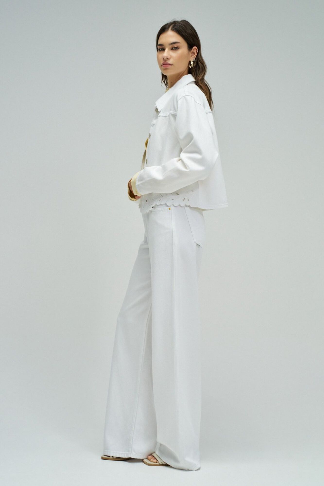 Salsa Jeans Casaco de ganga com bordados Branco