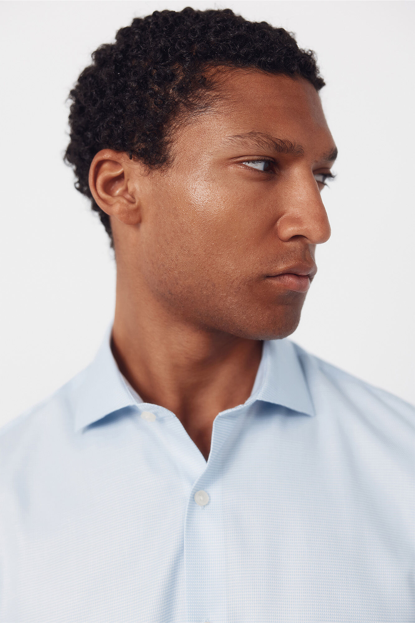 Cortefiel Easy iron houndstooth dress shirt Blue