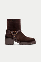 Hispanitas Ring braided lace-up Chicago ankle boot Dark brown