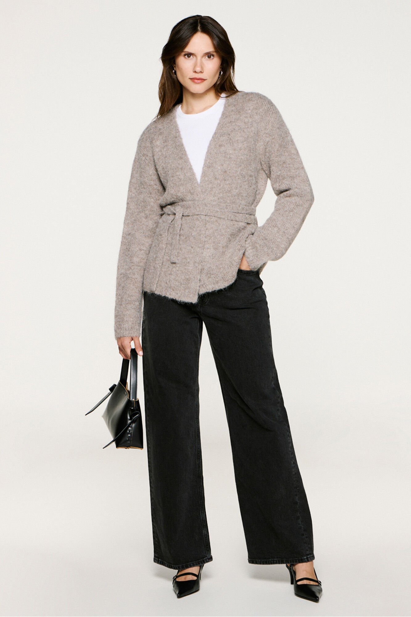 Selected Casaco de malha de alpaca com la&ccedil;ada