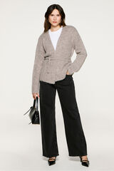 Selected Casaco de malha de alpaca com laçada Tostado