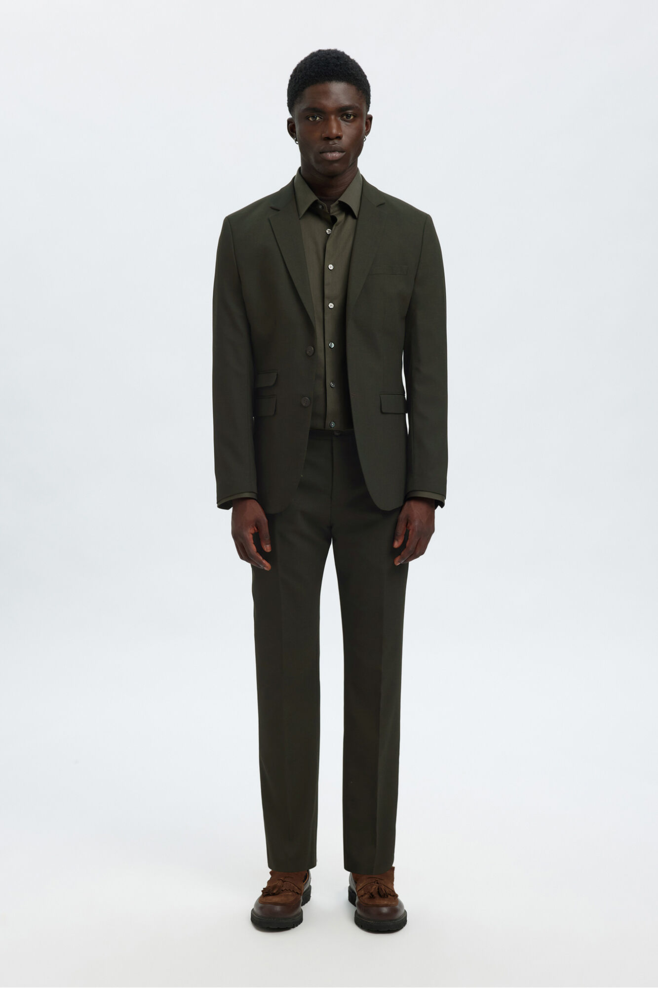 Selected Cal&ccedil;a de terno slim fit Verde