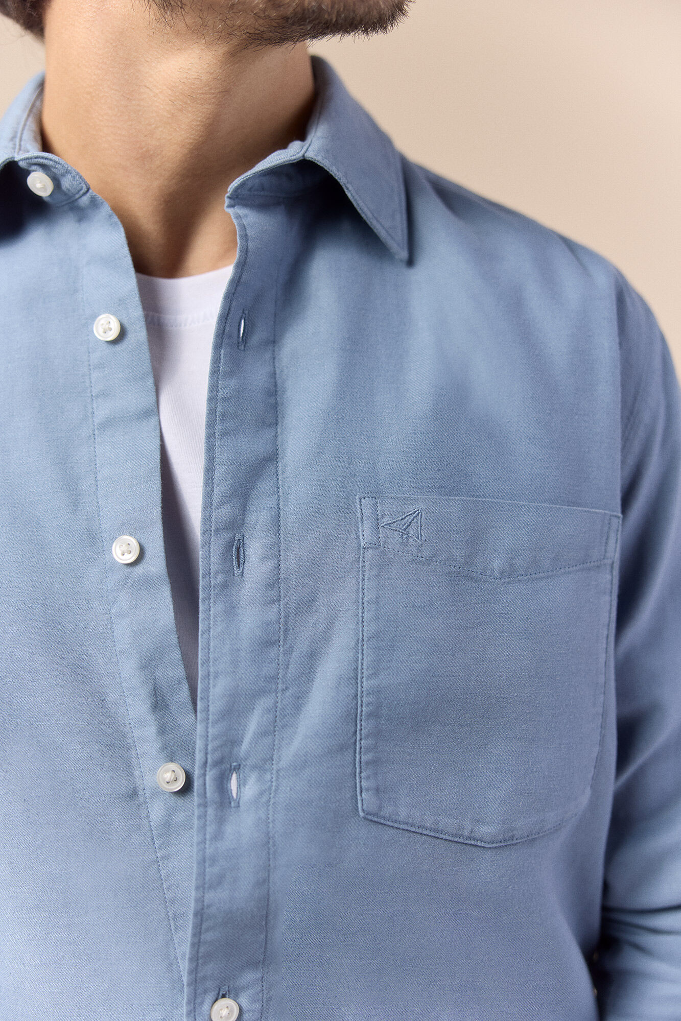 OOTO Camisa lisa fluida Azul