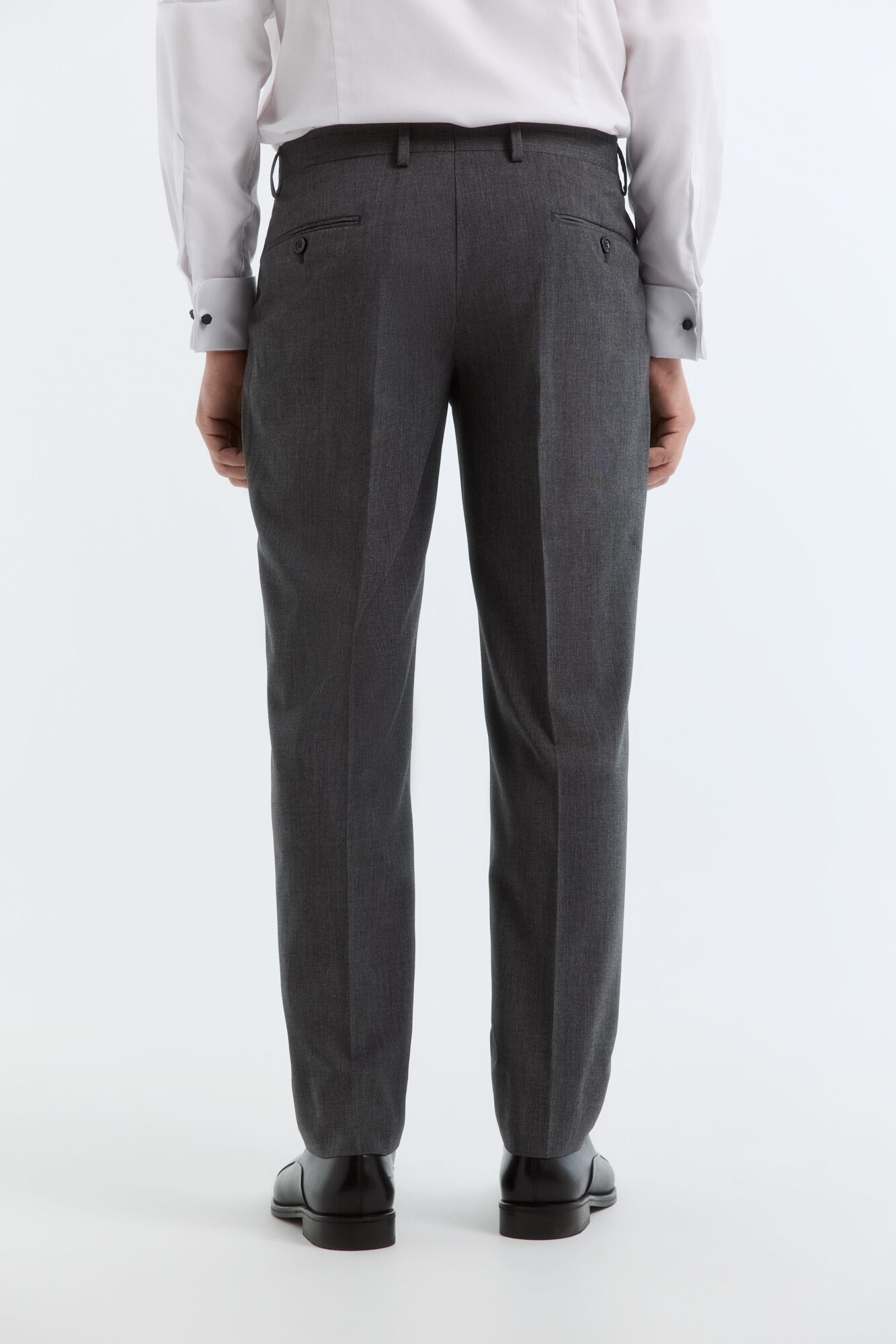 Cortefiel Grey split leather trousers Dark grey