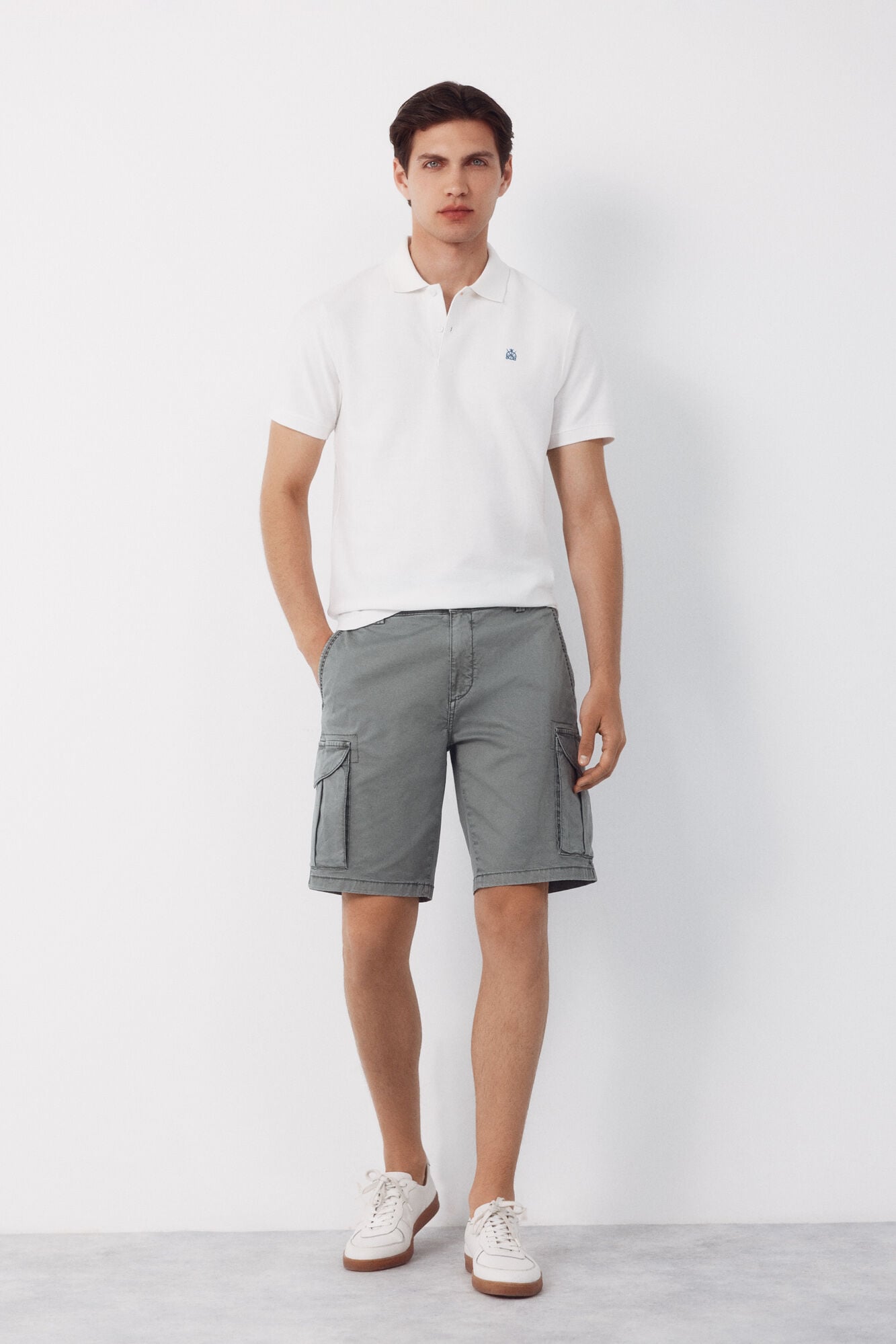 Cortefiel Polo shirt link structure White
