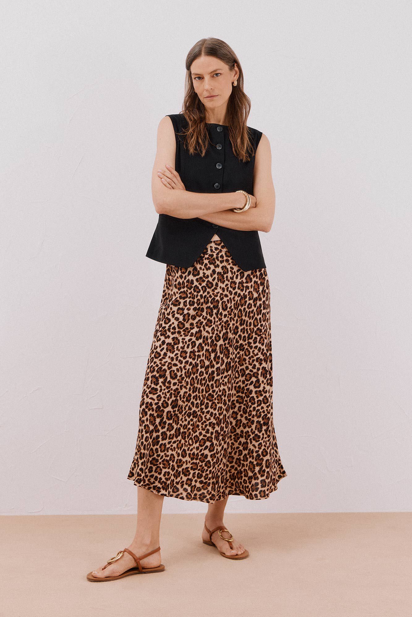 Cortefiel Printed circle skirt