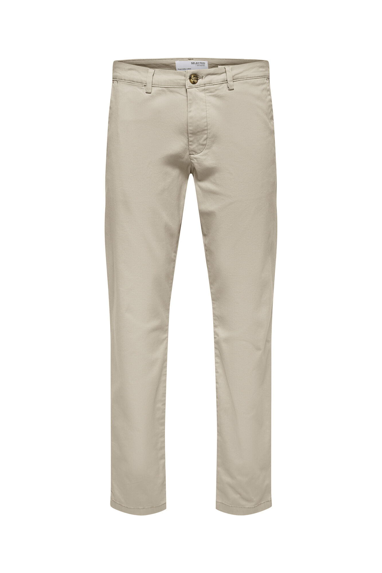 Selected Cal&ccedil;as chino para homem slim fit Tostado