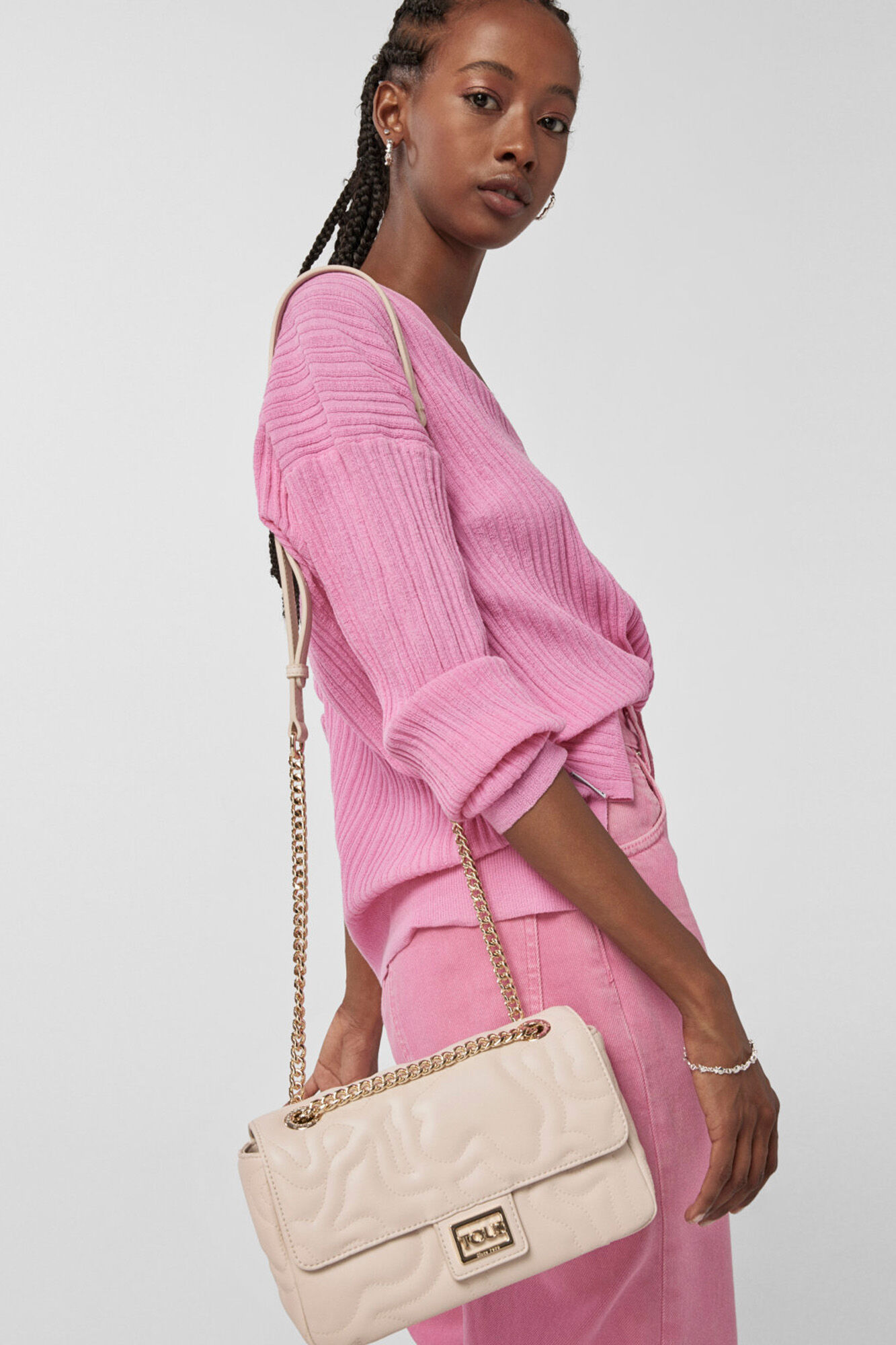 Tous Mala de tiracolo pequena com lapela Kaos Dream bege Tostado