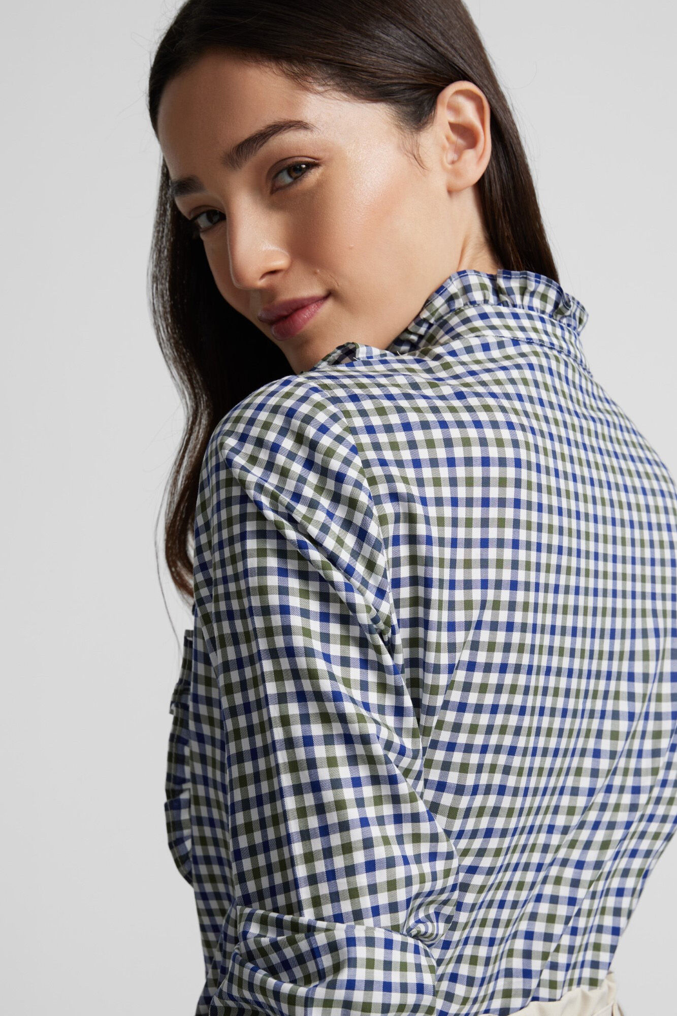 Silbon Blusa jacquard xadrez Multicolorido