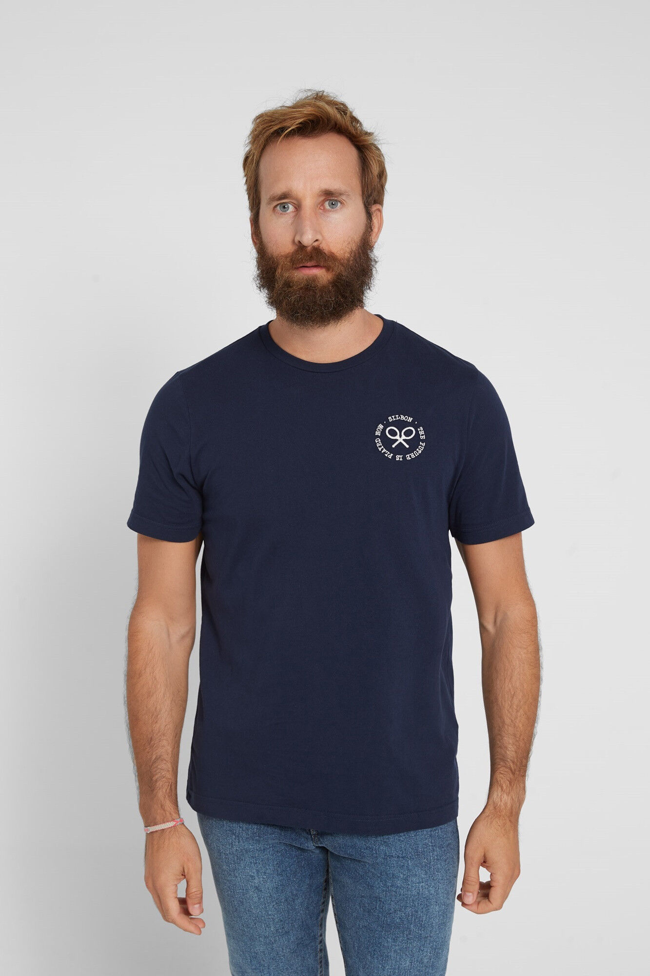 Silbon Navy blue Oxygen rackets T-shirt Navy