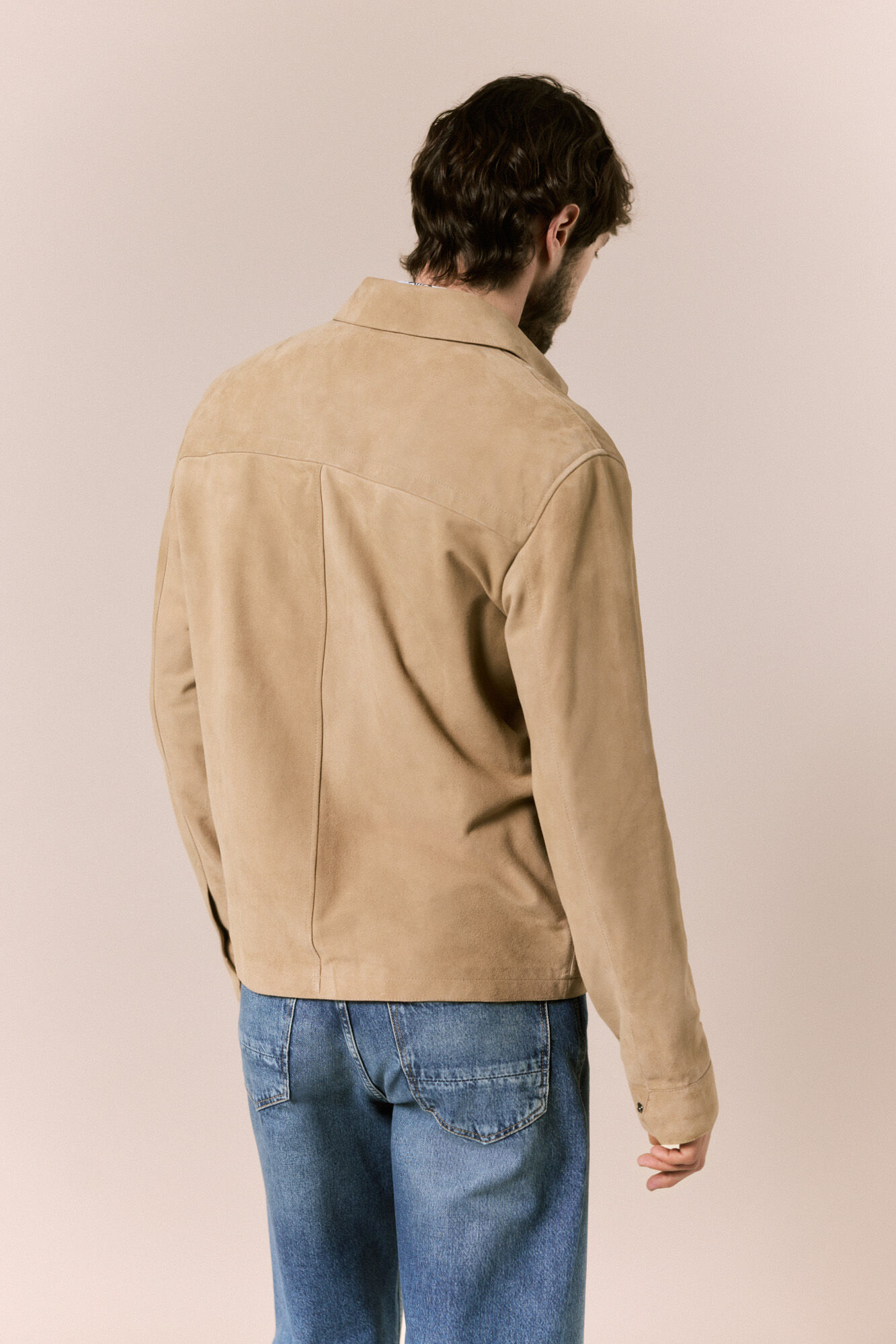 OOTO Sobrecamisa em camur&ccedil;a Tostado