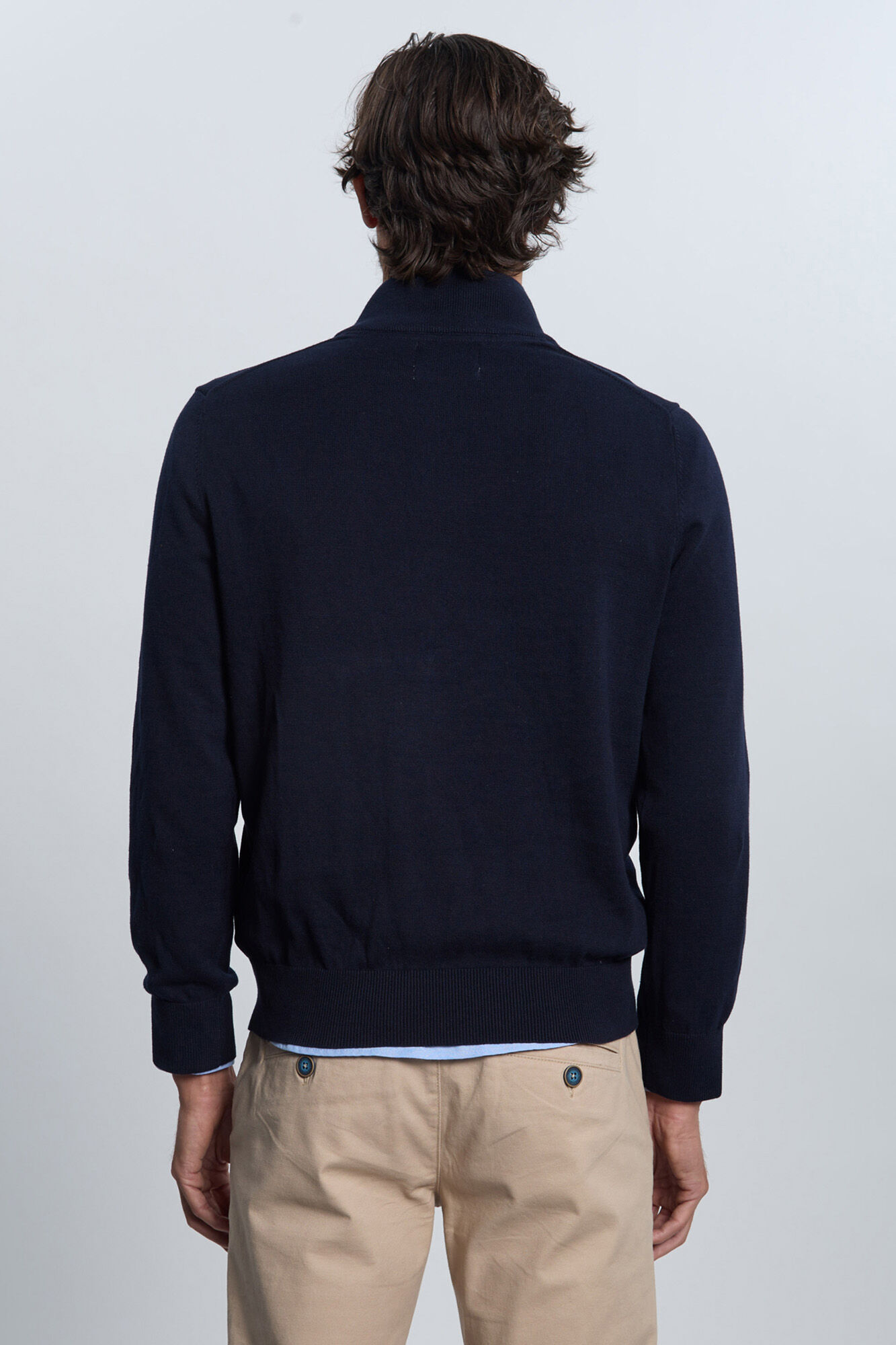 Valecuatro Camisola azul marinho com meia fecho-&eacute;clair Azul