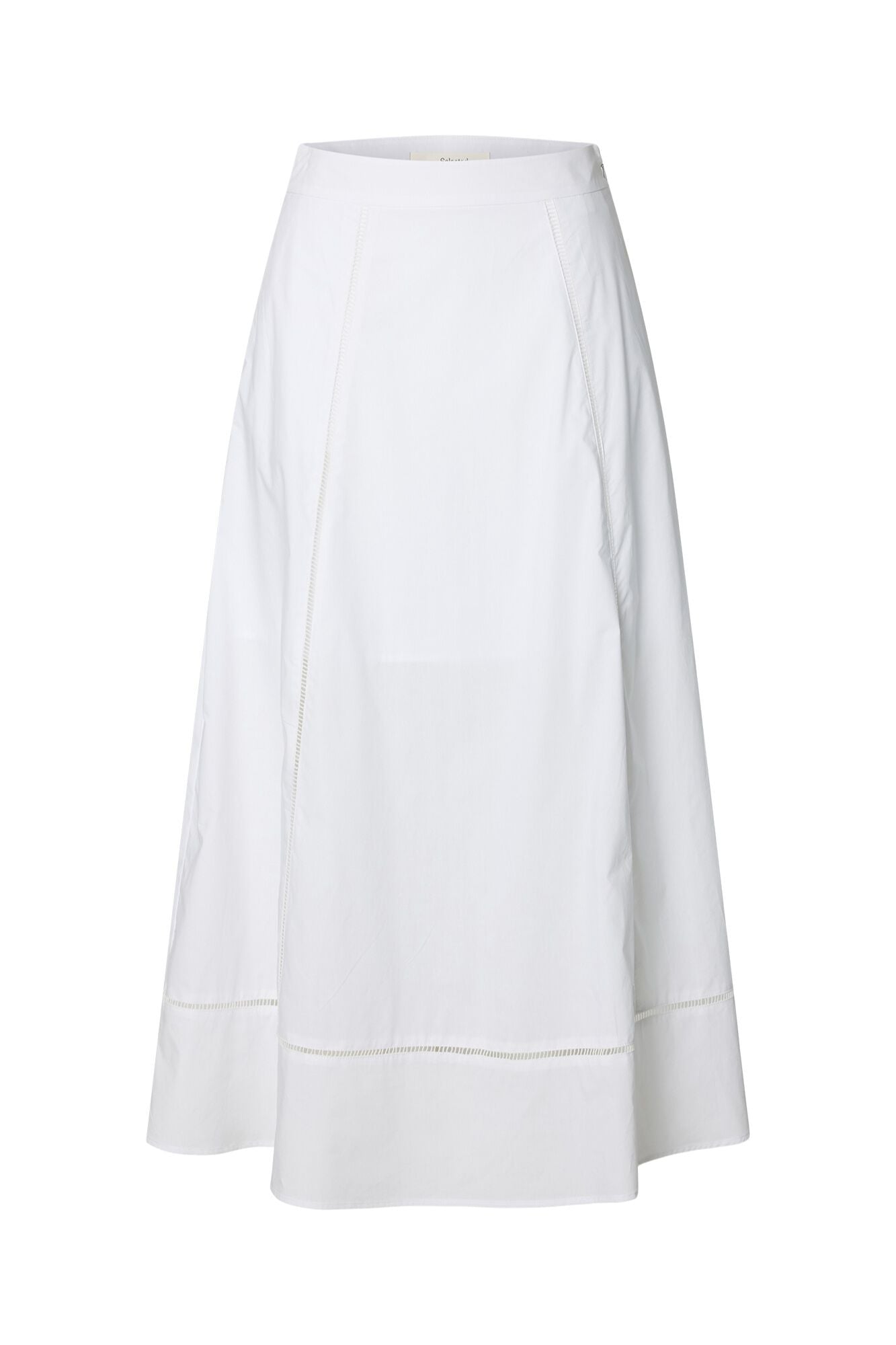 Selected Saia comprida em algod&atilde;o Branco