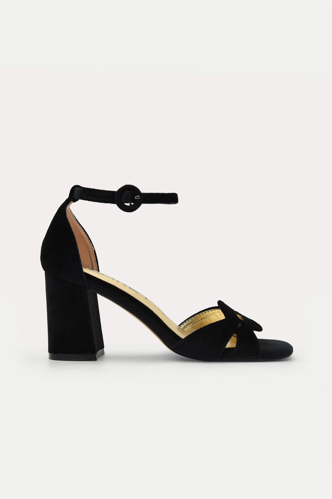 Azarey Velvet sandal with ankle strap Black