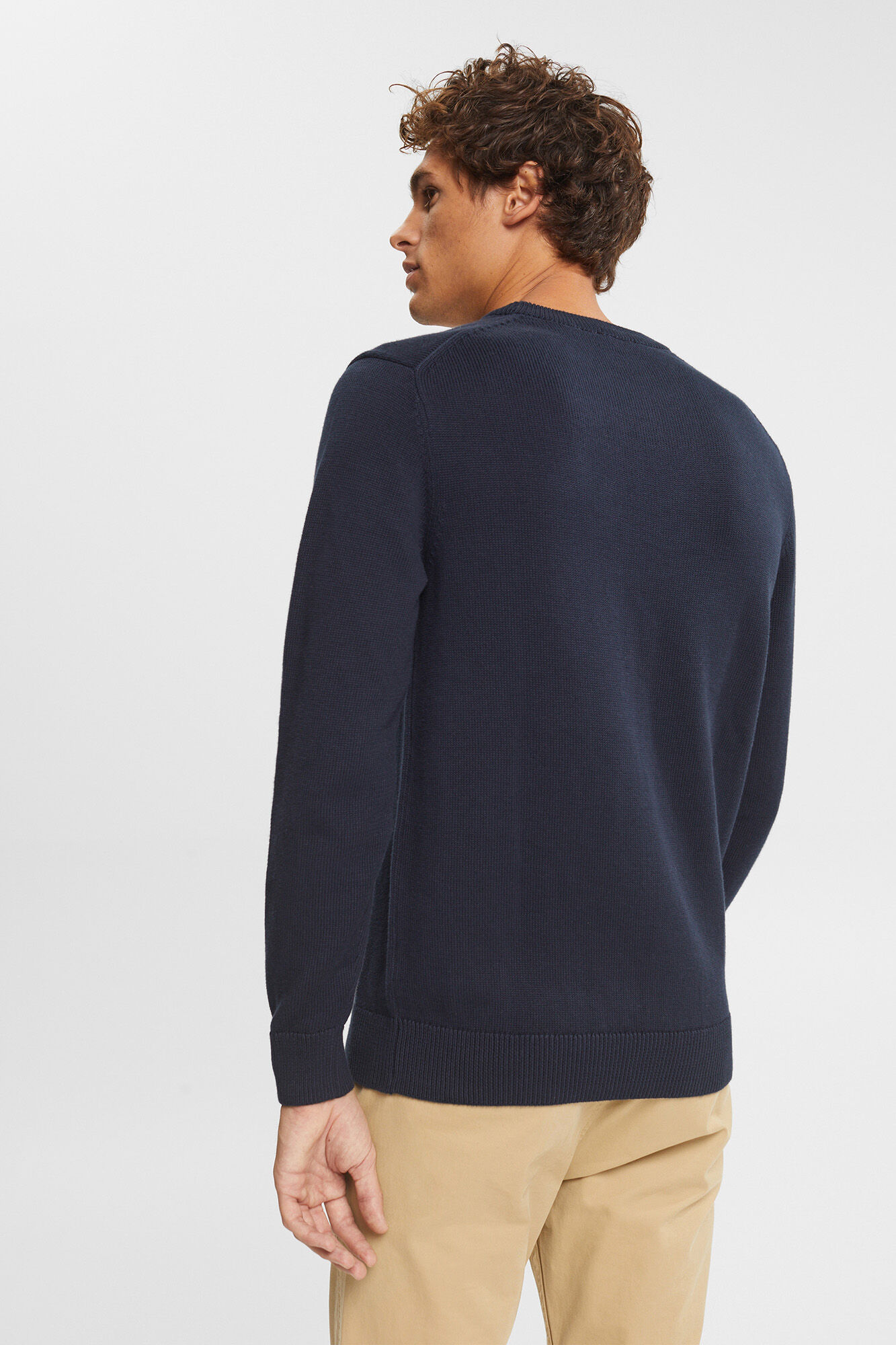 Esprit Essential cotton round neck jumper Navy