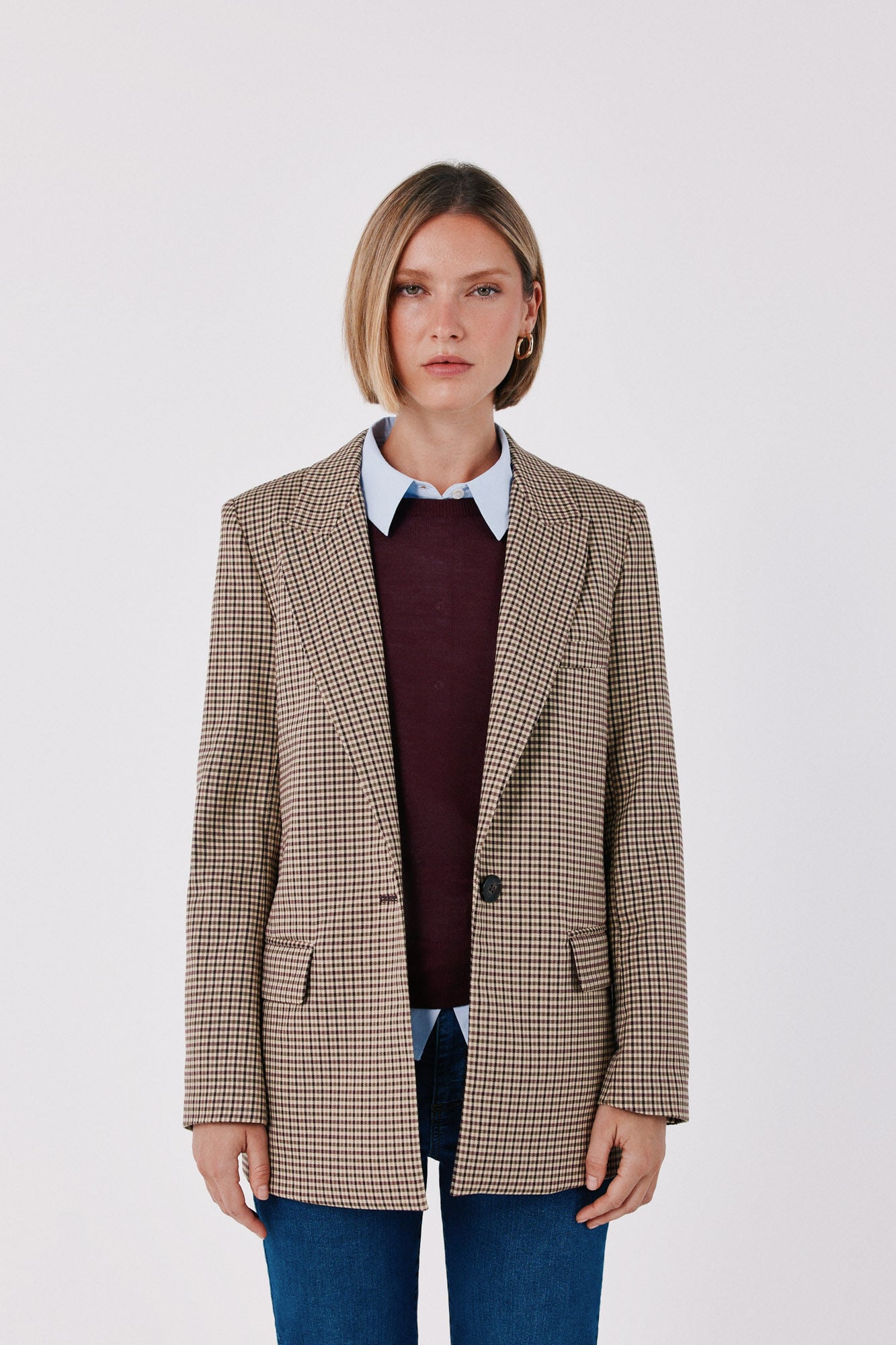 Cortefiel Checked fabric women's blazer