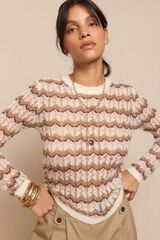 Slowlove Multicoloured openwork sweater Printed beige