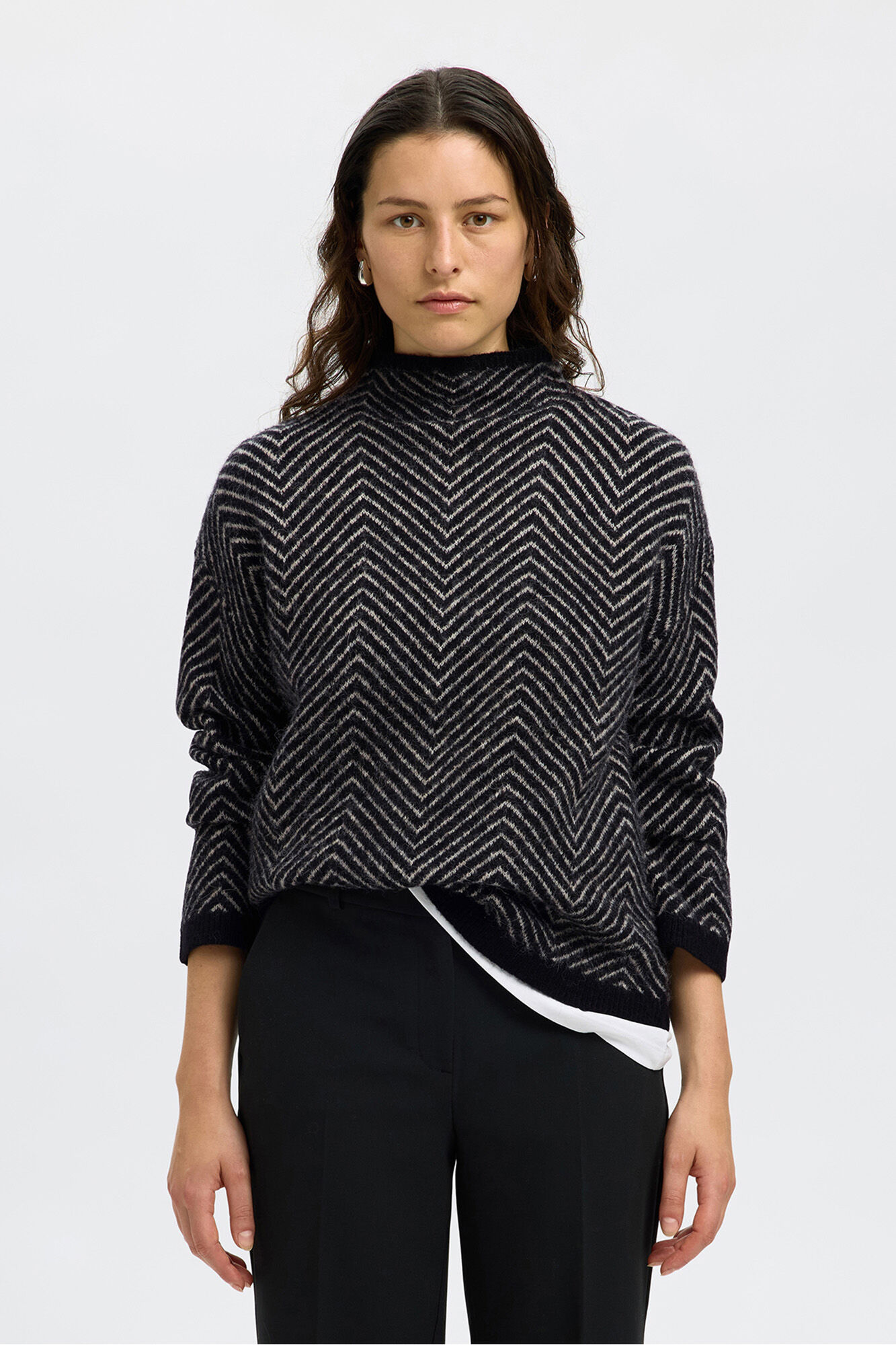 Selected Lama and alpaca high neck jumper .