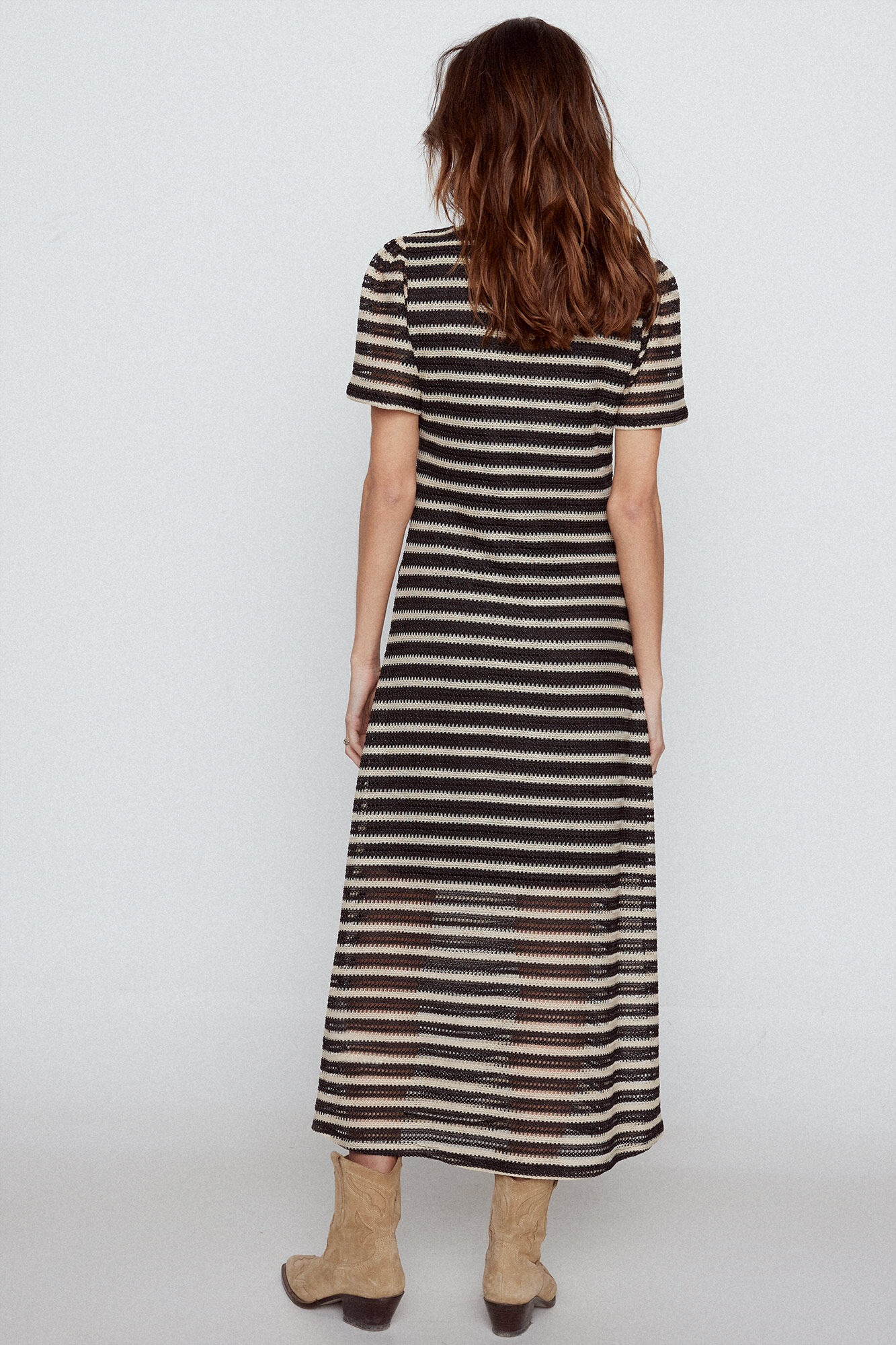 Slowlove Jersey-knit dress with floaty sleeves Printed white