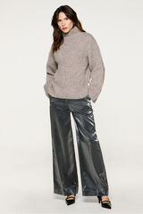 Selected Calça com efeito metálico Preto