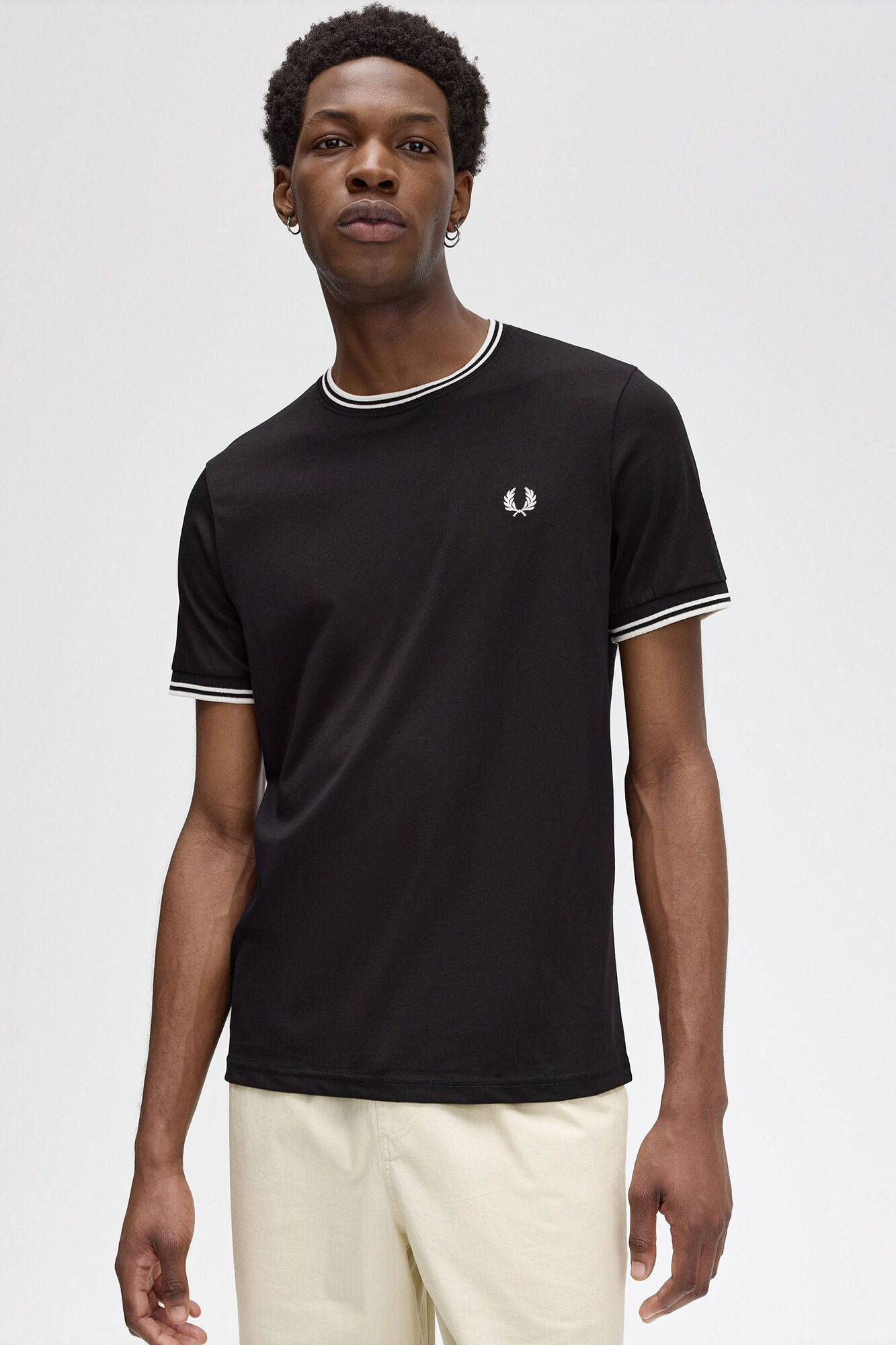Fred Perry T-shirt masculina de manga curta 