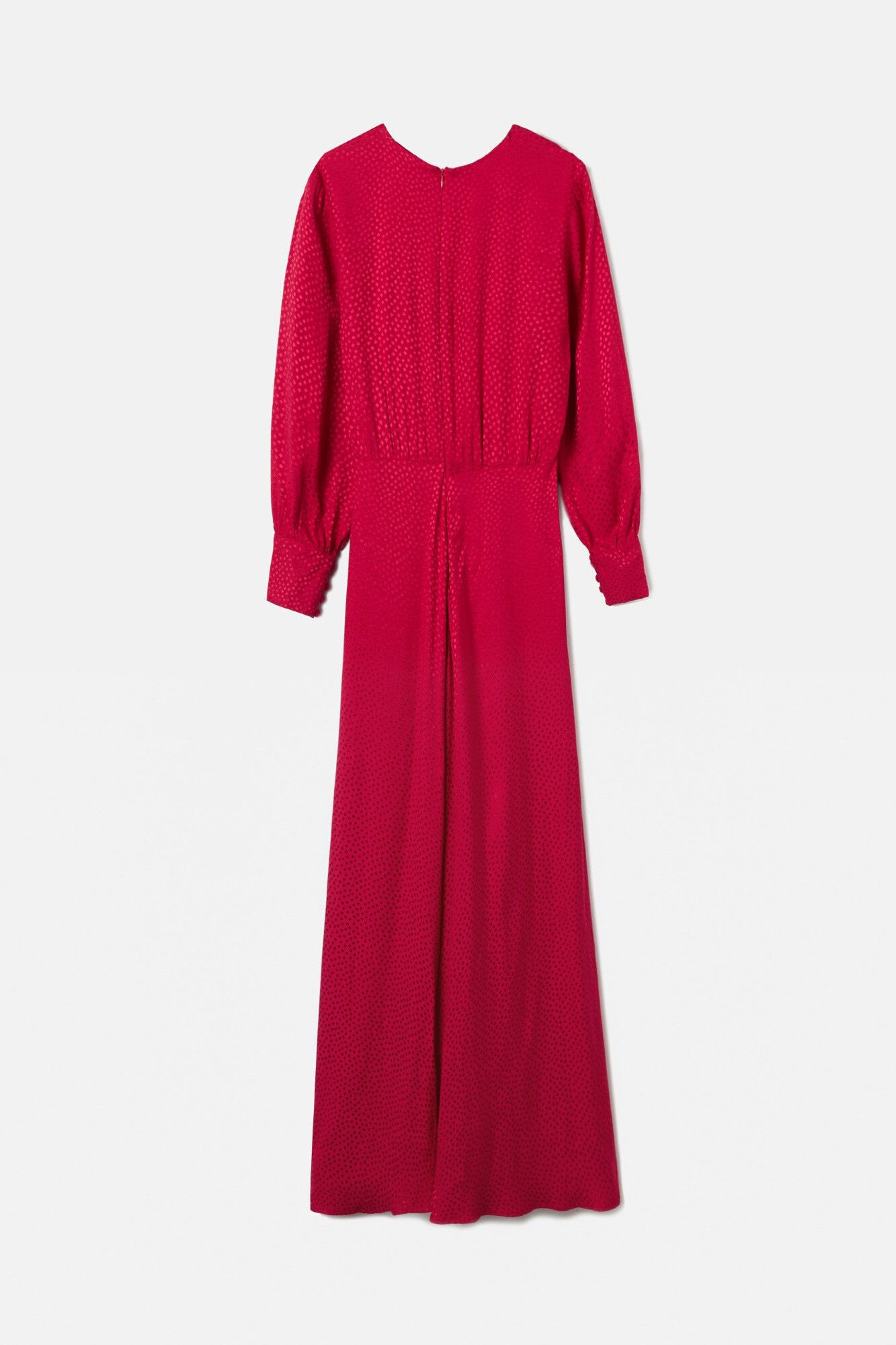 Silbon Vestido longo em jacquard com n&oacute; Vermelho