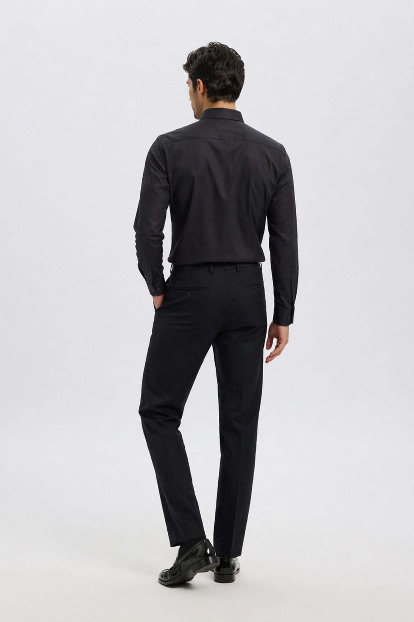 Selected Camisa Slim Fit de vestir Preto