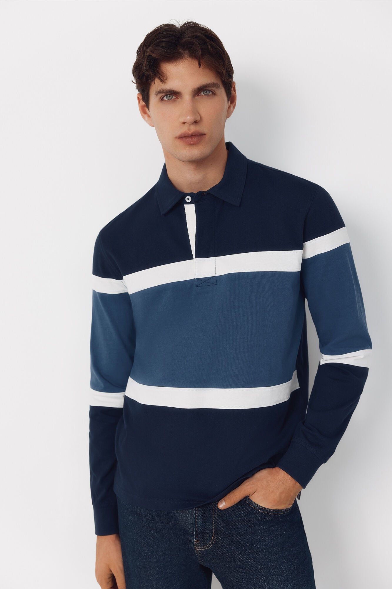 Cortefiel Rugby shirt  Navy