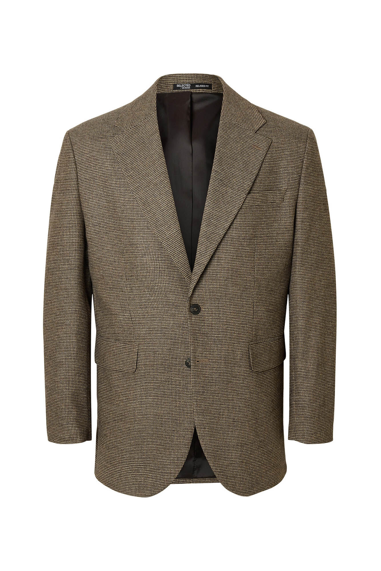 Selected Blazer de l&atilde; aos quadrados Cinzento
