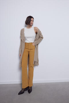 Cortefiel Corduroy cargo-style trousers Gold