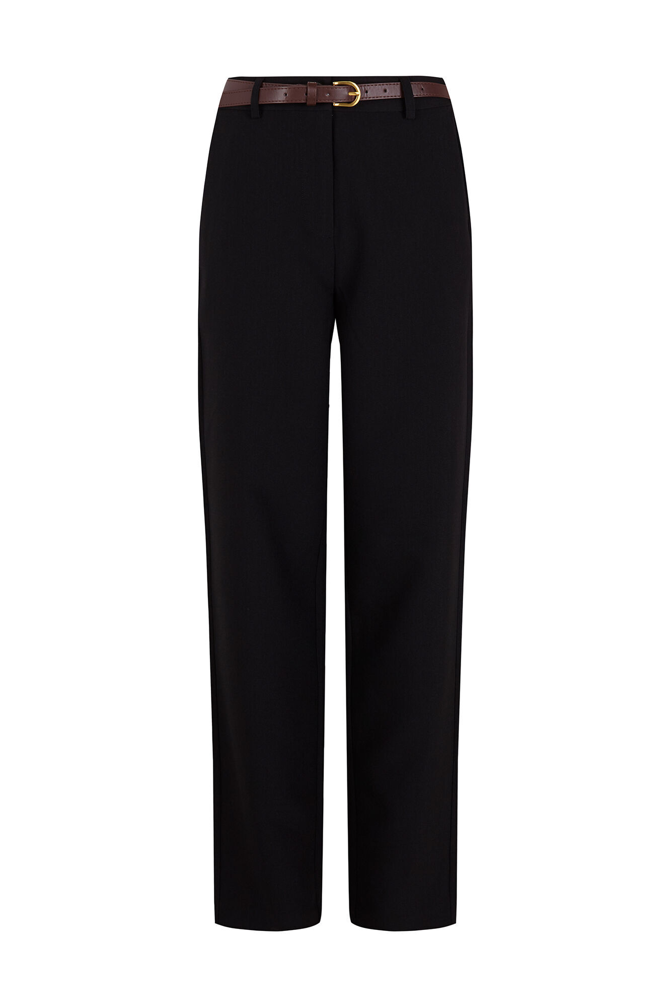 Cortefiel Women's tailored trousers with belt Black
