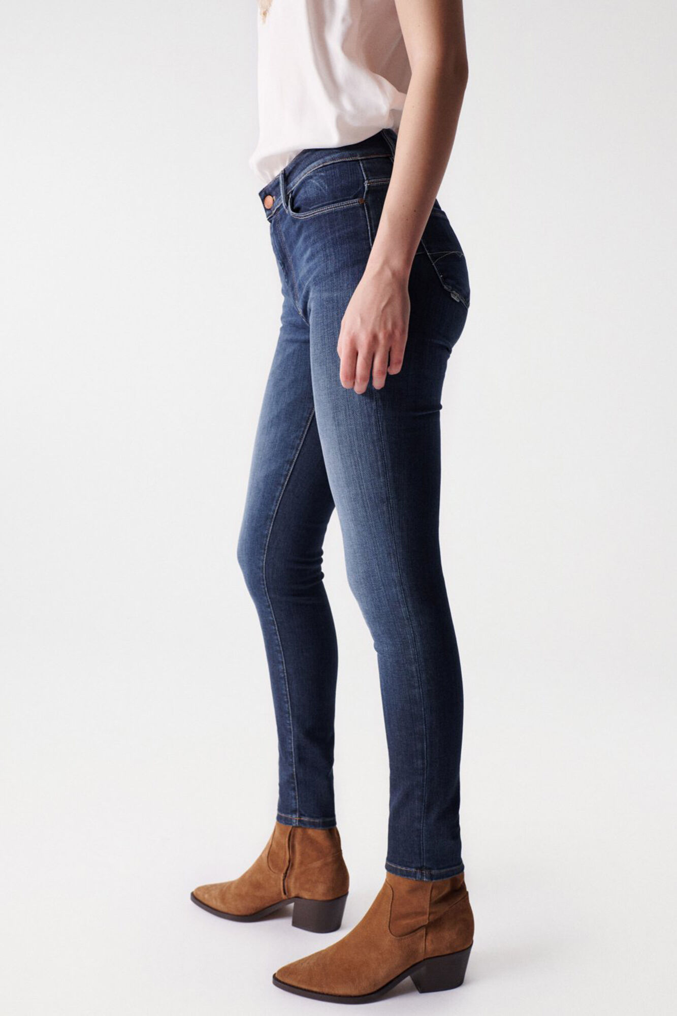 Salsa Jeans Destiny skinny push-up jeans in dark wash Blue