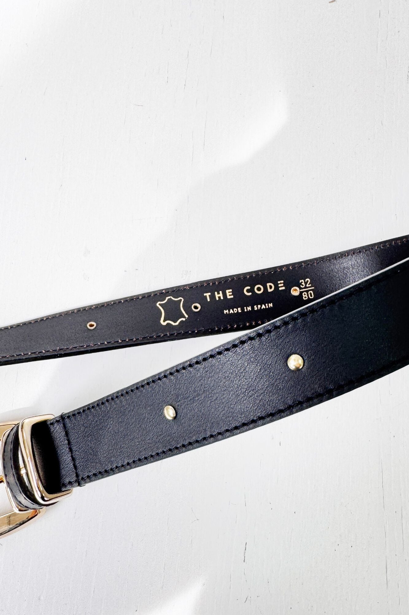 The Code Cinto de pele com tachas Preto