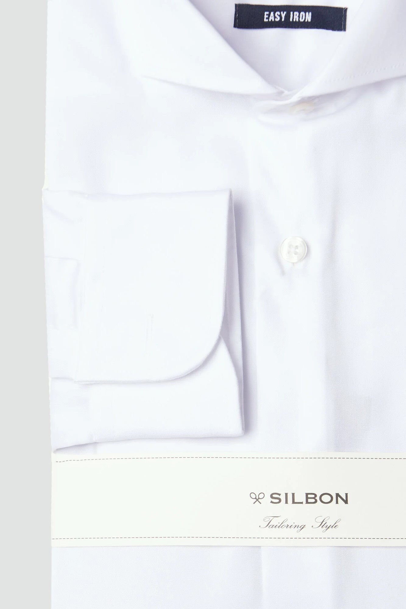 Silbon Camisa de vestir punho simples easy iron Branco