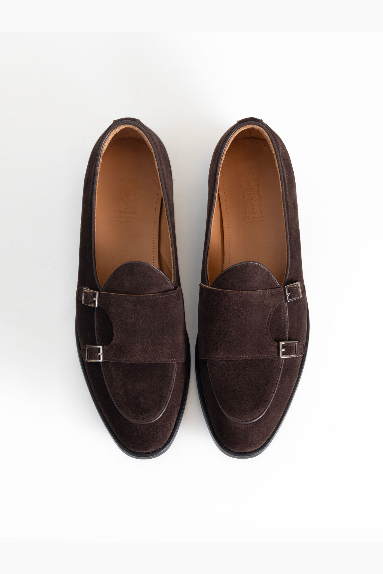 PuroEGO Mocassim monk em croute Castanho