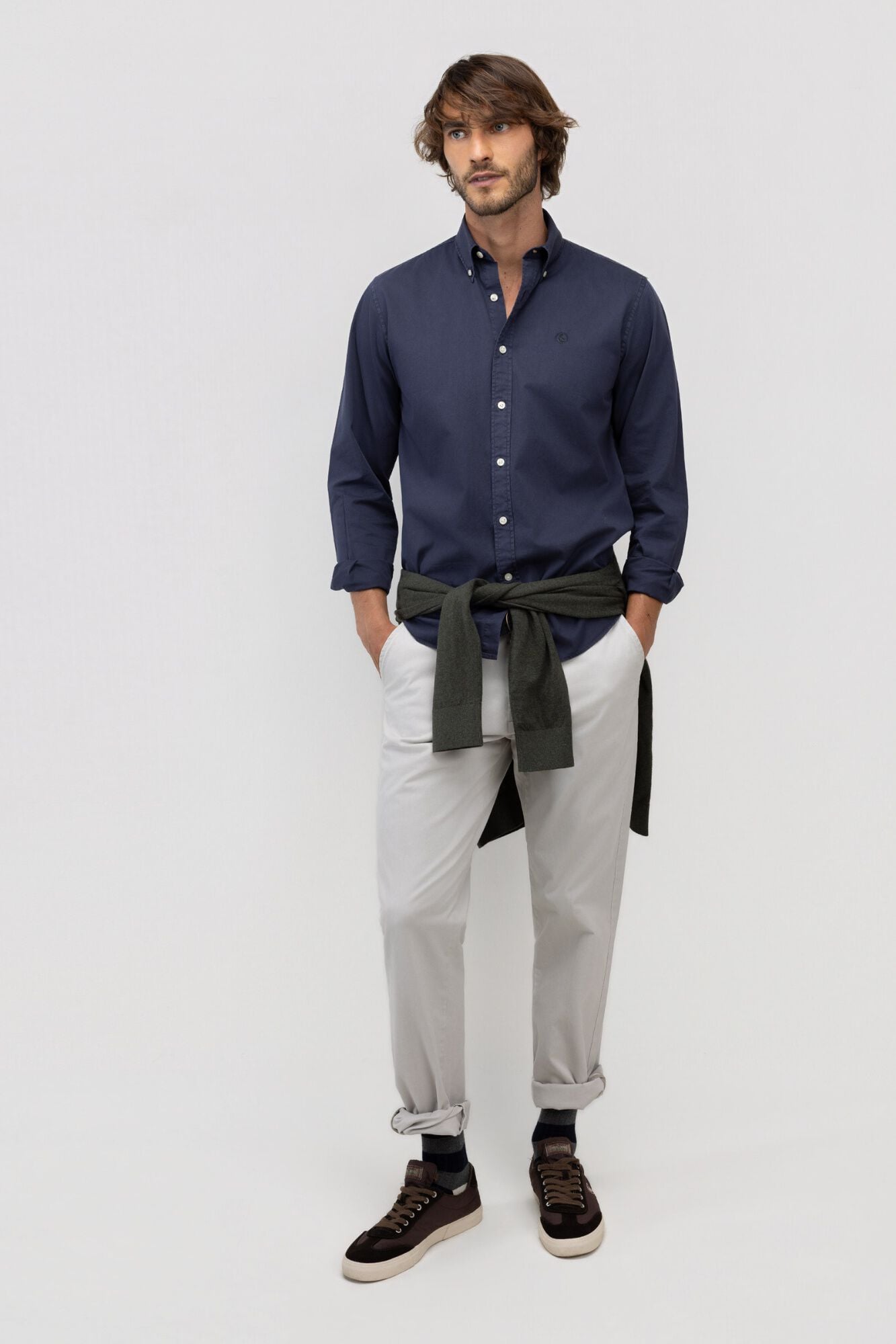 El Ganso Camisa Garment Dyed Button Down Azul