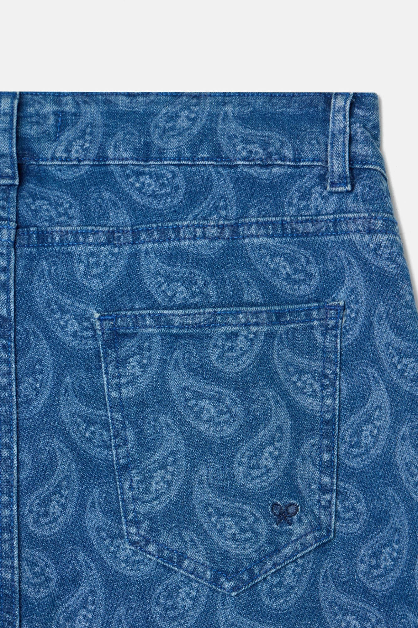 Silbon Cal&ccedil;a denim com estampado paisley Azul