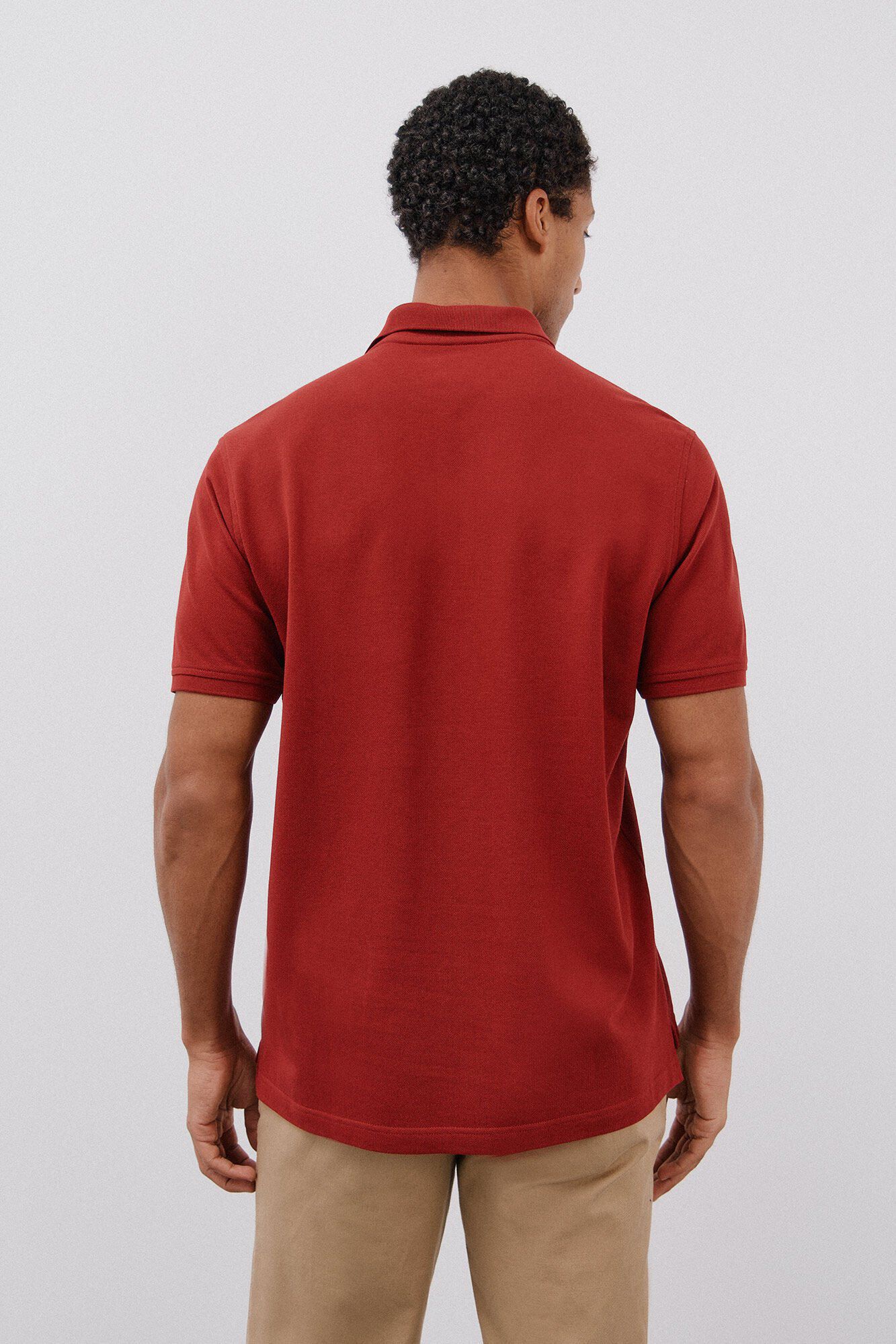 Cortefiel Basic piqu&eacute; polo shirt Red