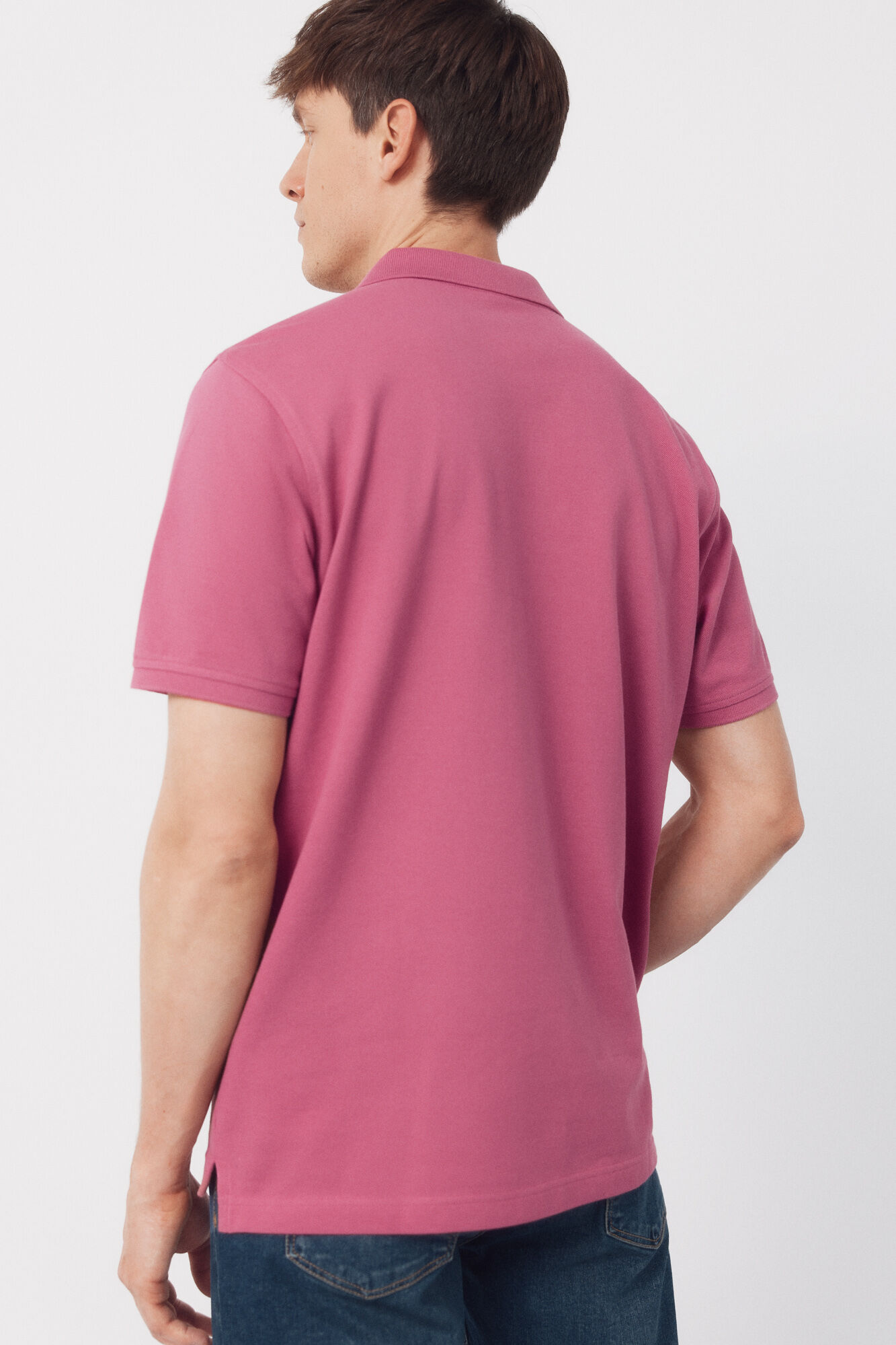 Cortefiel Polo b&aacute;sico piqu&eacute; Rosa