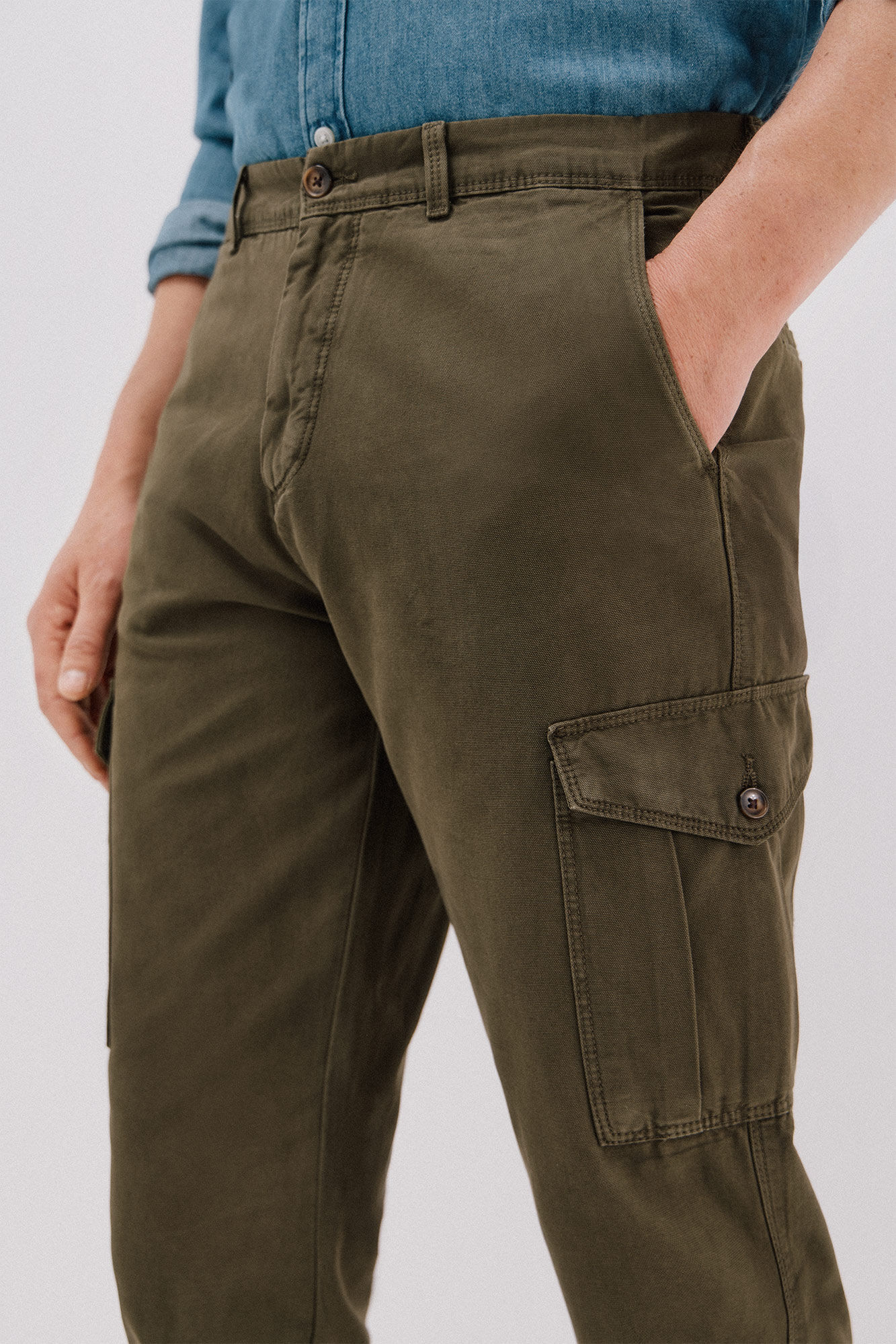 Cortefiel Cargo trousers  Kaki