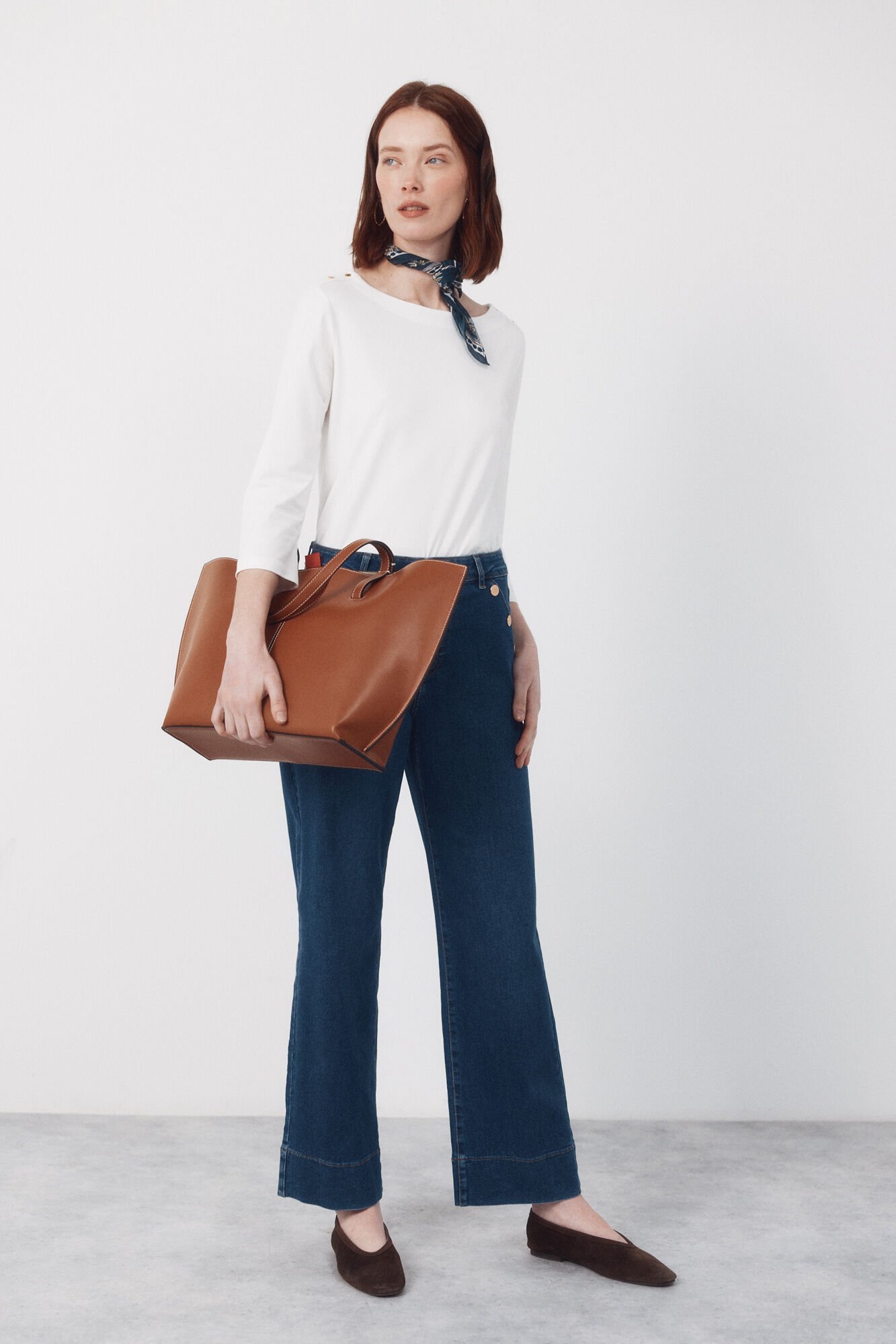 Cortefiel Basic shopper bag with stitching